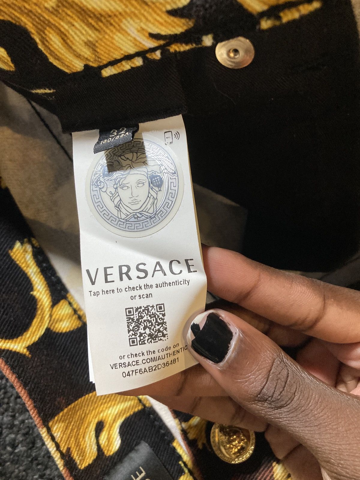 Jean × Versace Black+Red+Golden Baroque Versace Jeans Size US 32 / EU 48 - 7 Thumbnail