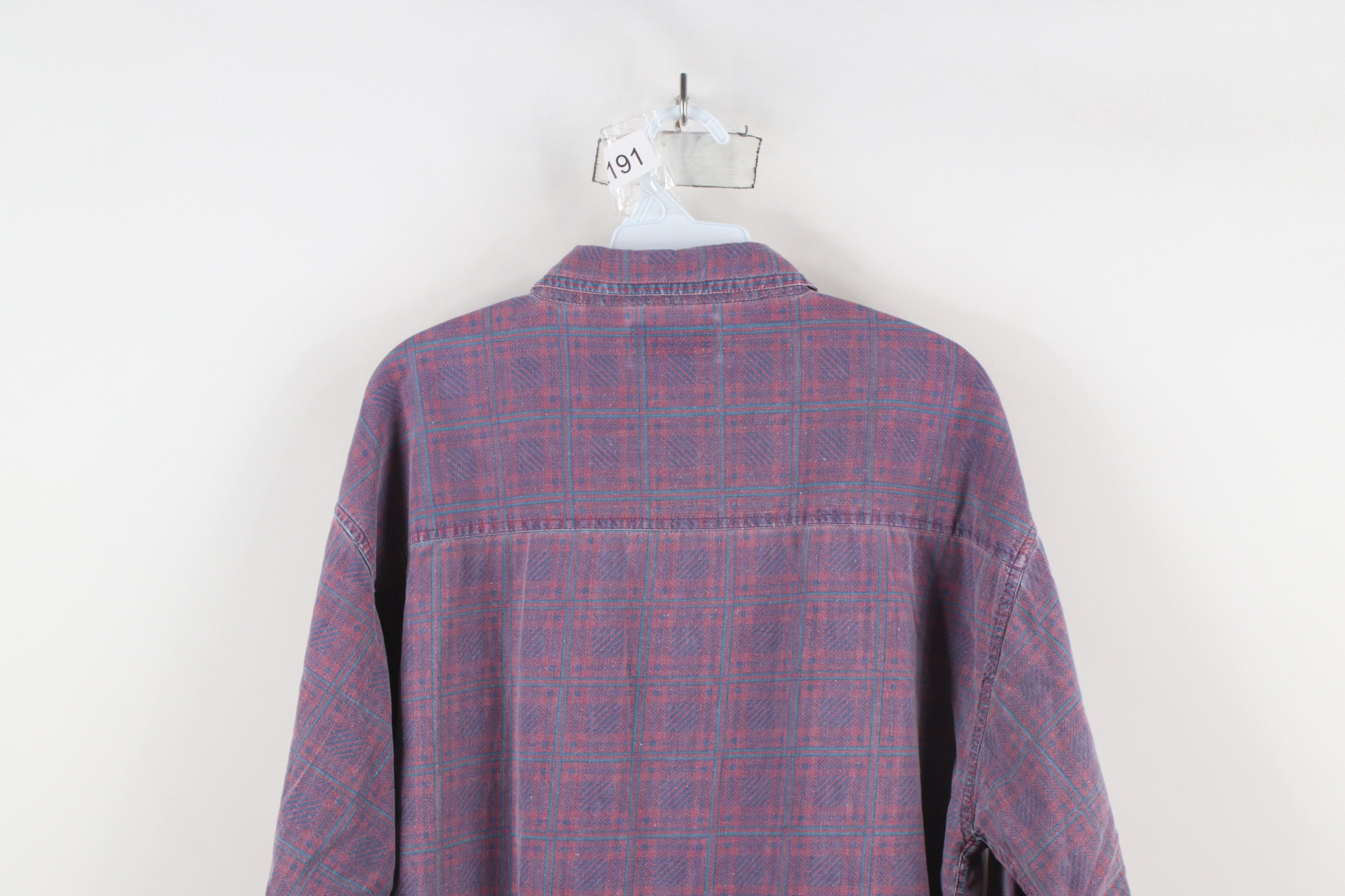Vintage Vintage 90s Streetwear Checkered Plaid Collared Button Shirt Size US L / EU 52-54 / 3 - 13 Thumbnail