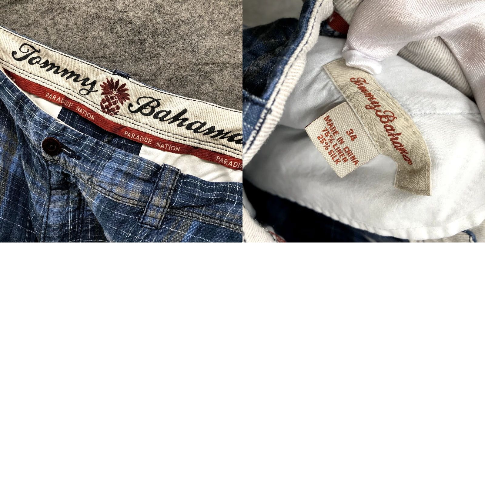 Tommy Bahama Tommy Bahama Silk Linen Shorts Mens 34 Blue Plaid 10'' Inseam Summer Beach Hawaii Casual Travel Size US 34 / EU 50 - 8 Thumbnail