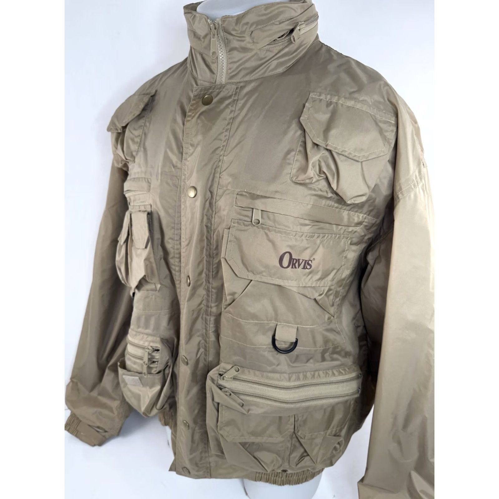 Orvis ORVIS Hooded Jacket XL Parka Rain Nylon Men Light Brown Fly Fishing Utility EXCELLENT Size US XL / EU 56 / 4 - 3 Thumbnail