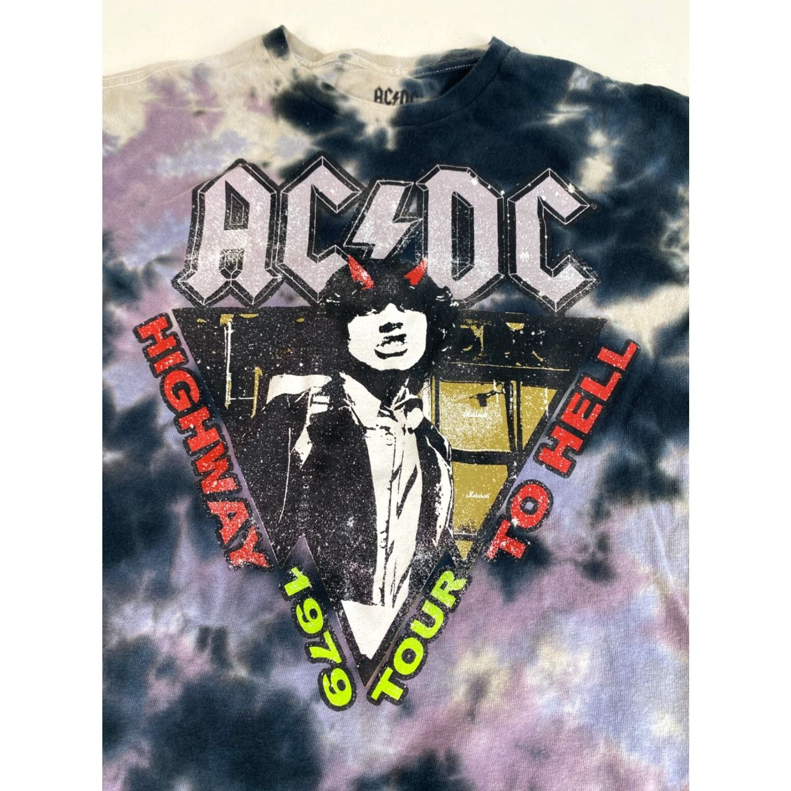 Vintage AC/DC Highway to Hell 1979 Tour T-Shirt Tie Dye Sz M Mens Rock Band T-shirt Size US M / EU 48-50 / 2 - 3 Thumbnail