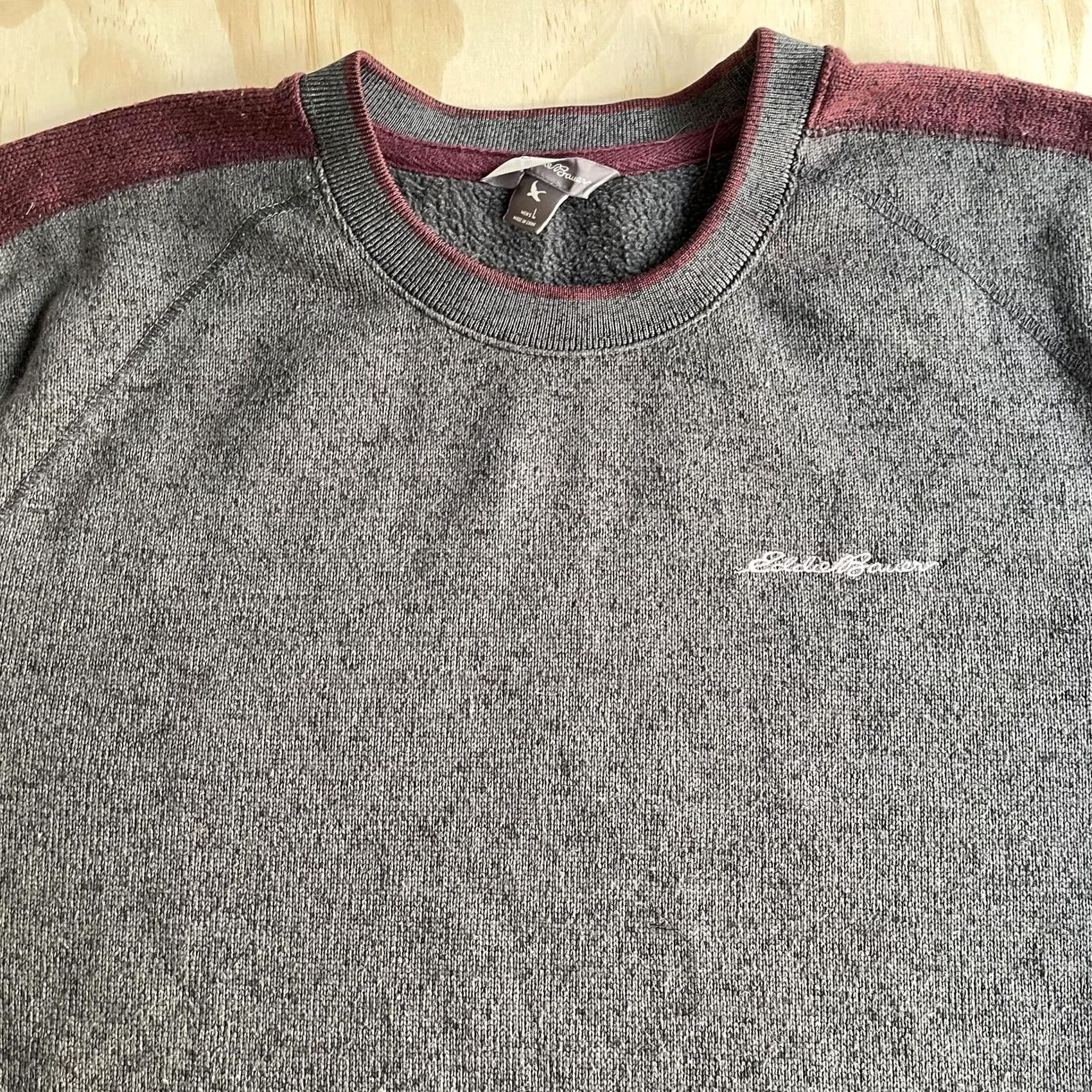 Eddie Bauer Eddie Bauer Sweatshirt Mens Large Gray Fleece Pullover Raglan Contrast Trim Size US L / EU 52-54 / 3 - 2 Thumbnail