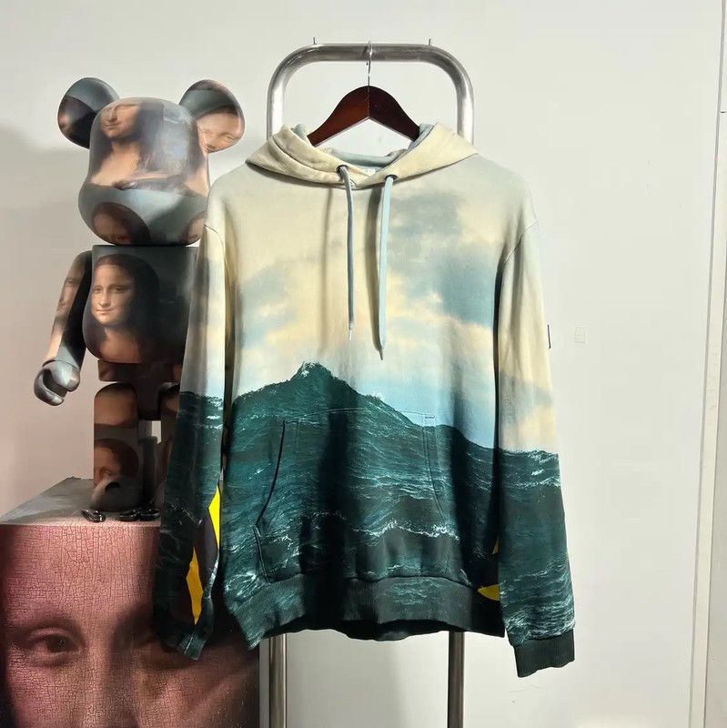 Burberry Men's Cotton Hoodie with Scenic Print