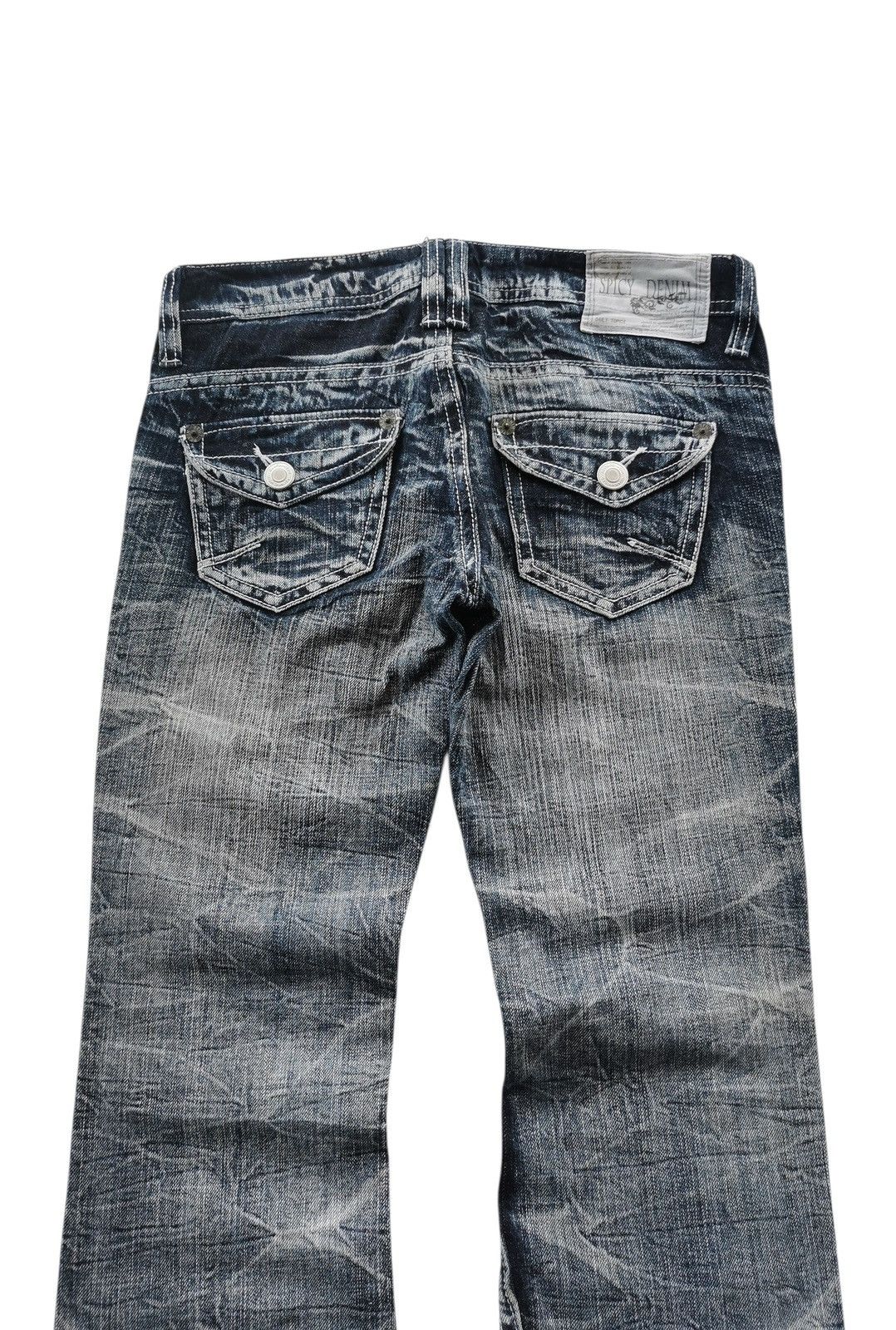 Theory Spice Denim Punk Jeans Flared Bootcuts Clawmark Whisker Boro Size 31" - 4 Thumbnail