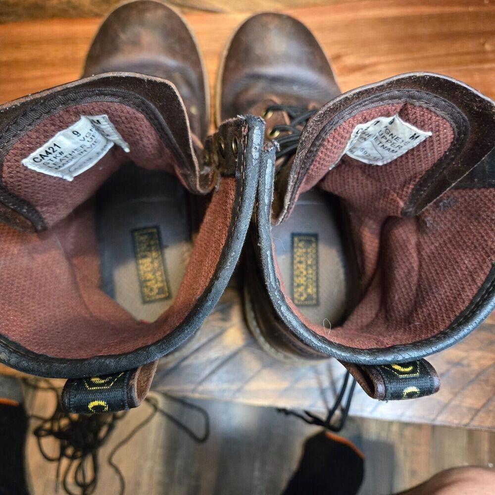 Carolina Herrera Carolina Elm Mens 8" SZ 9 Crazy Horse Leather Work Boot BB3 Size US 8 / EU 41 - 4 Thumbnail