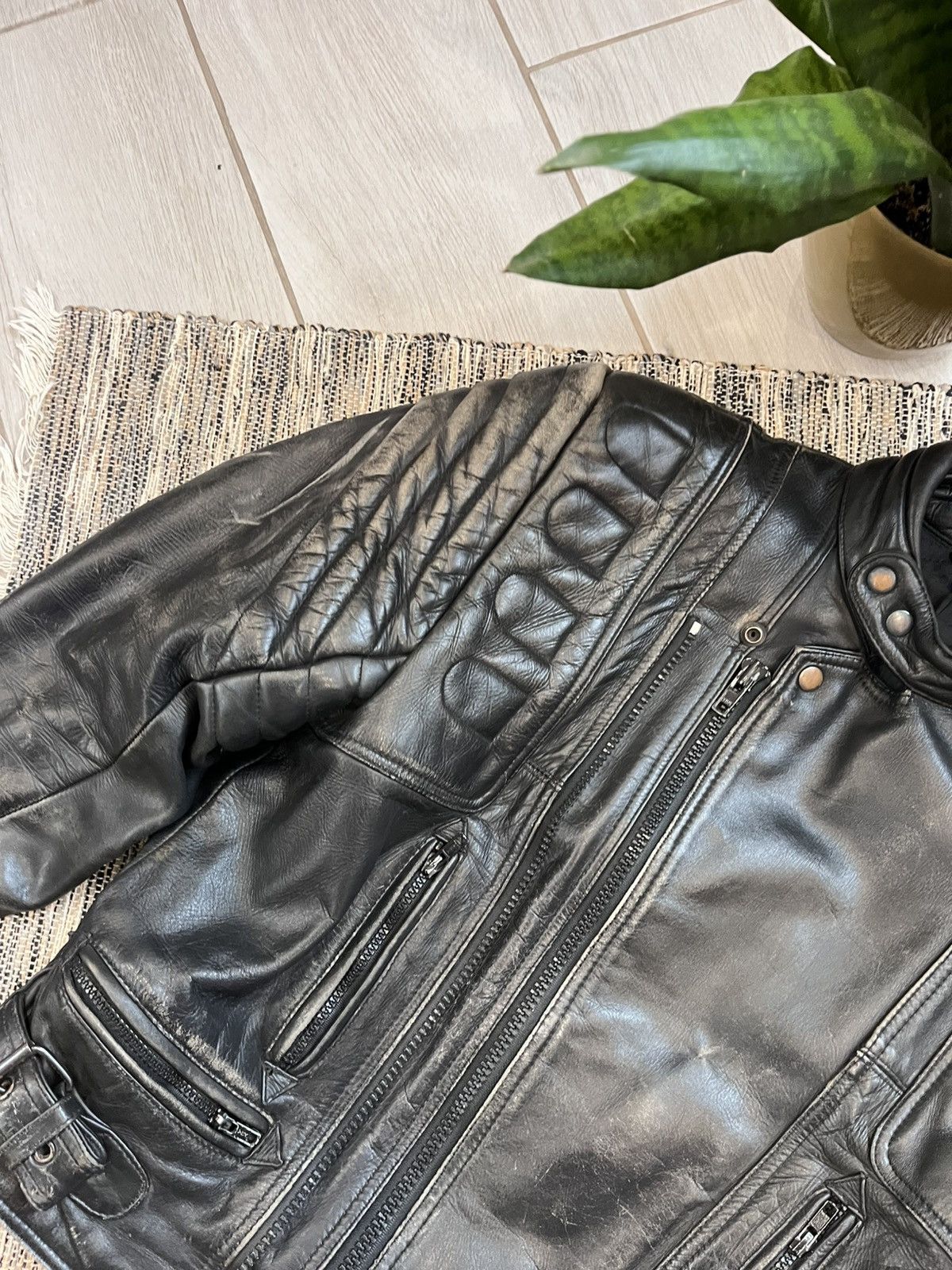 Vintage Vintage MOTO Leather Jacket Racing Motorcycle Biker faded Size US M / EU 48-50 / 2 - 5 Thumbnail