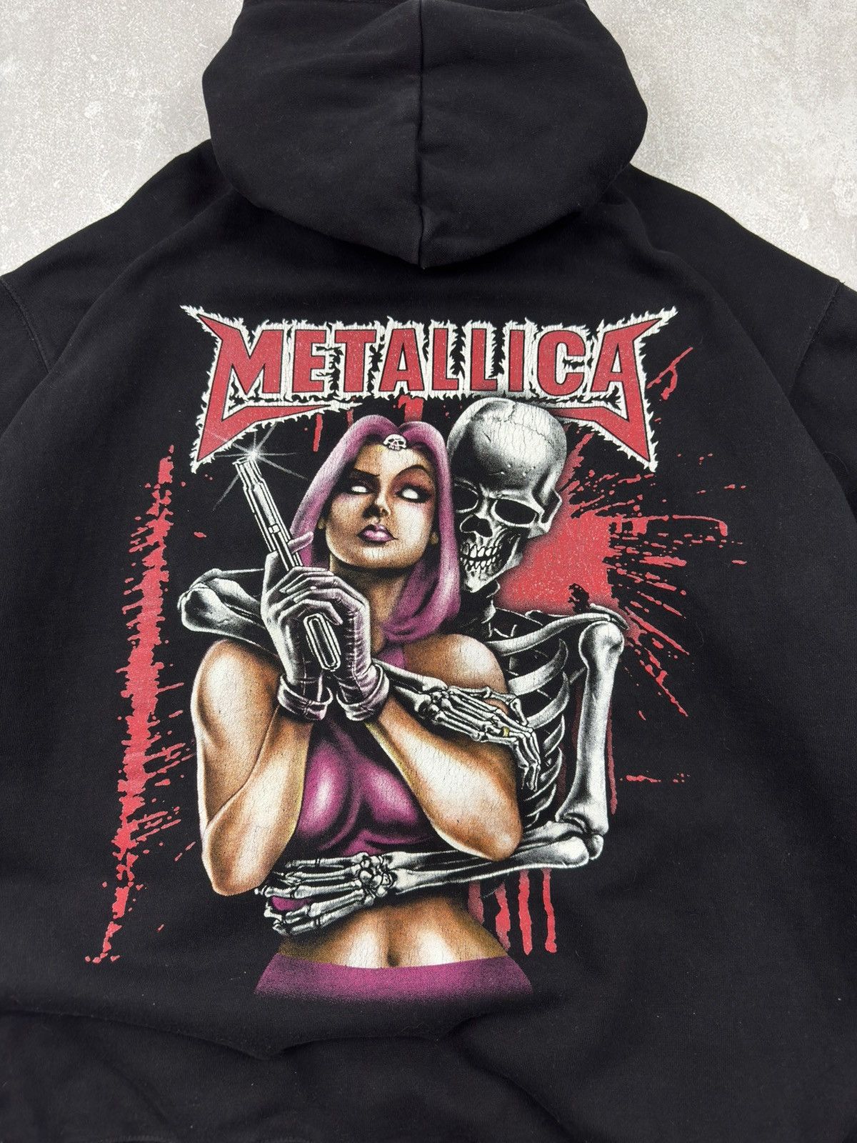 Metallica Vintage 00s Metallica Black Hoodie Skull & Girl Rock Heavy Size US XL / EU 56 / 4 - 4 Thumbnail