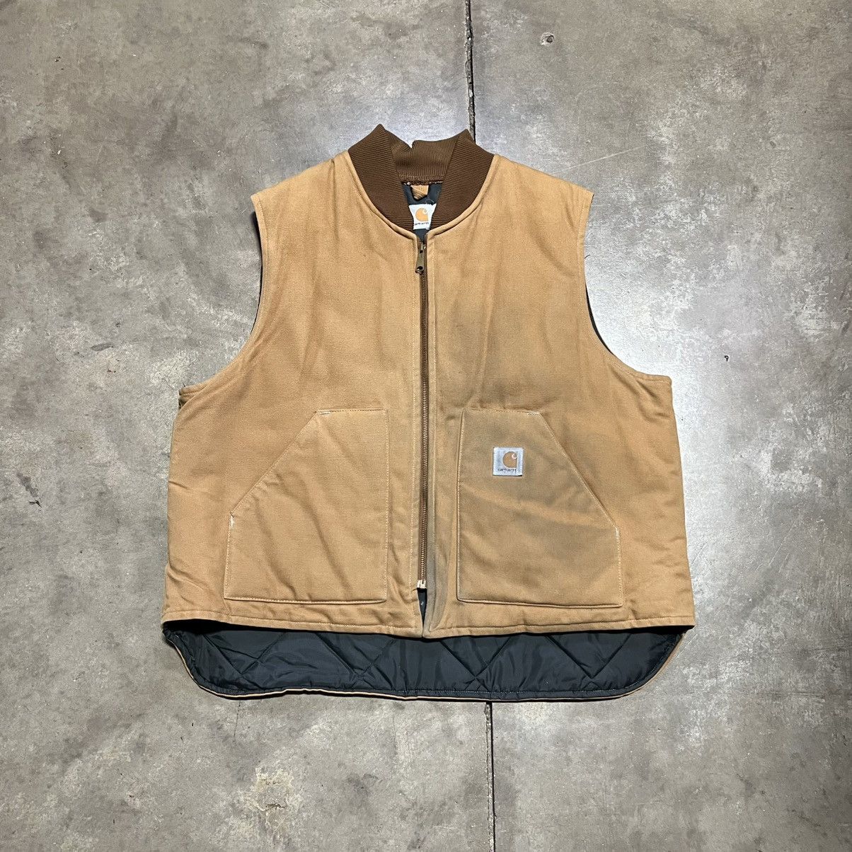 Carhartt Vintage Carhartt Vest Jacket Workwear Faded VQ186 USA Brown Size US XXL / EU 58 / 5 - 1 Thumbnail