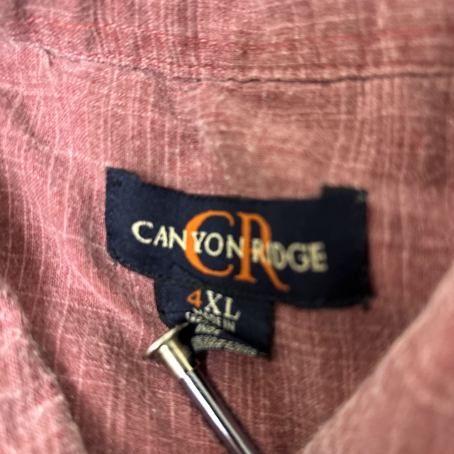 Vintage Canyon Ridge Button-Up Shirt Men’s 4XL Burgundy Lightweight Cotton Pocket Short Sleeve Shirt Size US XXL / EU 58 / 5 - 2 Thumbnail
