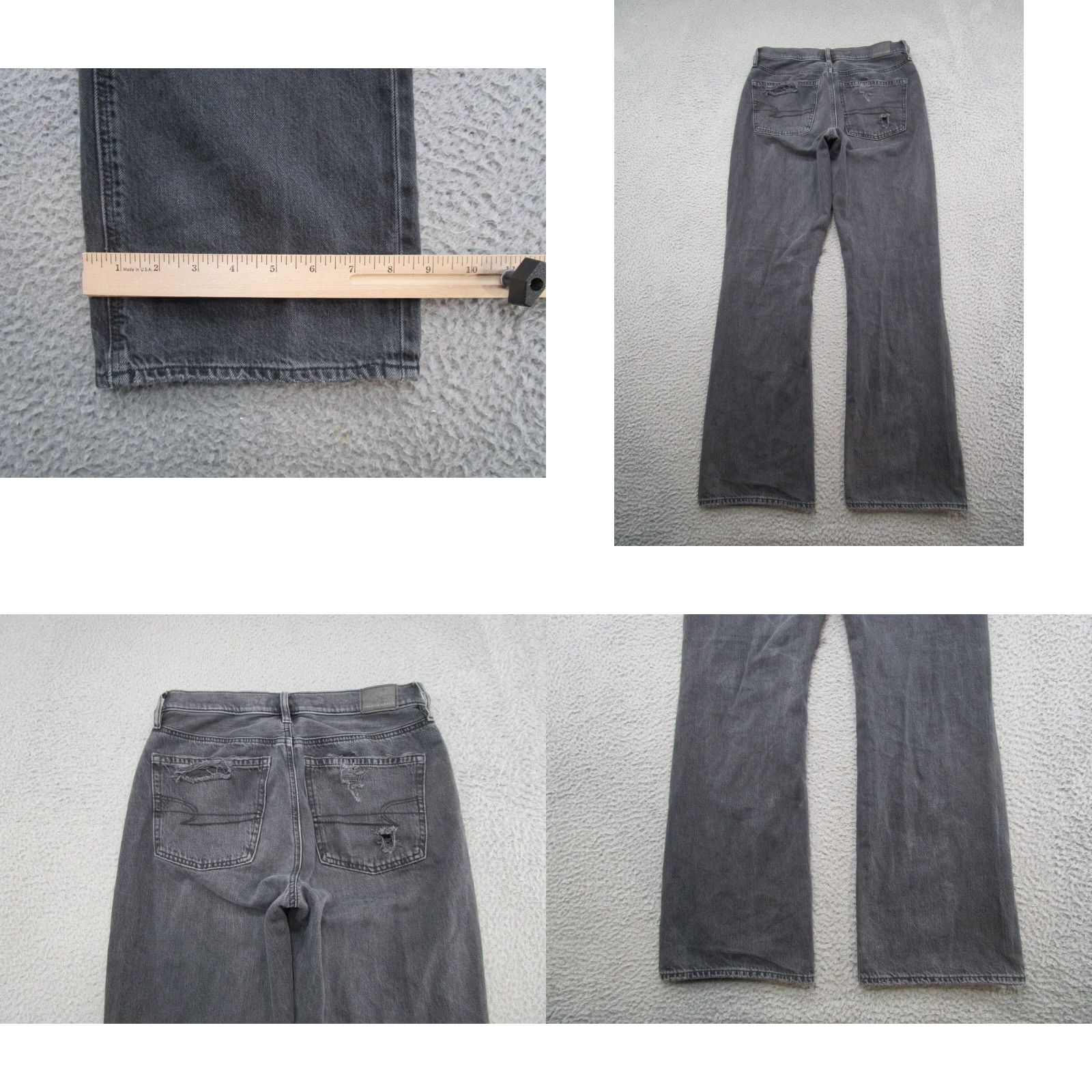 American Eagle Outfitters VINTAGE American Eagle 90's Bootcut Black Distressed Stretch Denim Jeans Size 6 Regular Women Bootcut Jeans Womens 90s Black Distressed Stretch Denim Size 28" / US 6 / IT 42 - 9 Thumbnail