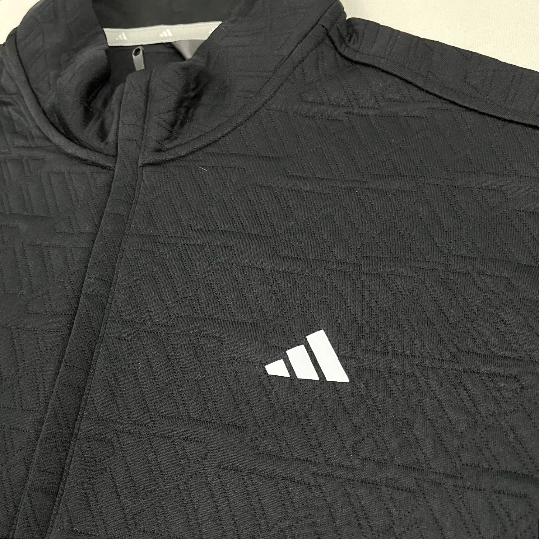 Adidas Adidas Pullover Mens Medium Black Adi Pattern Quarter Zip Active Golf Sweatshirt Jacket Size US M / EU 48-50 / 2 - 3 Thumbnail