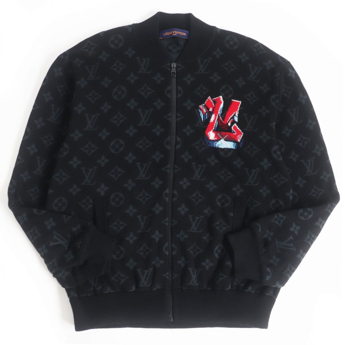 Louis Vuitton Louis Vuitton Louis Vuitton LV Graffiti Monogram Cotton Knit Blouson Cotton Outerwear 1AA4XT Size ONE SIZE - 1 Thumbnail