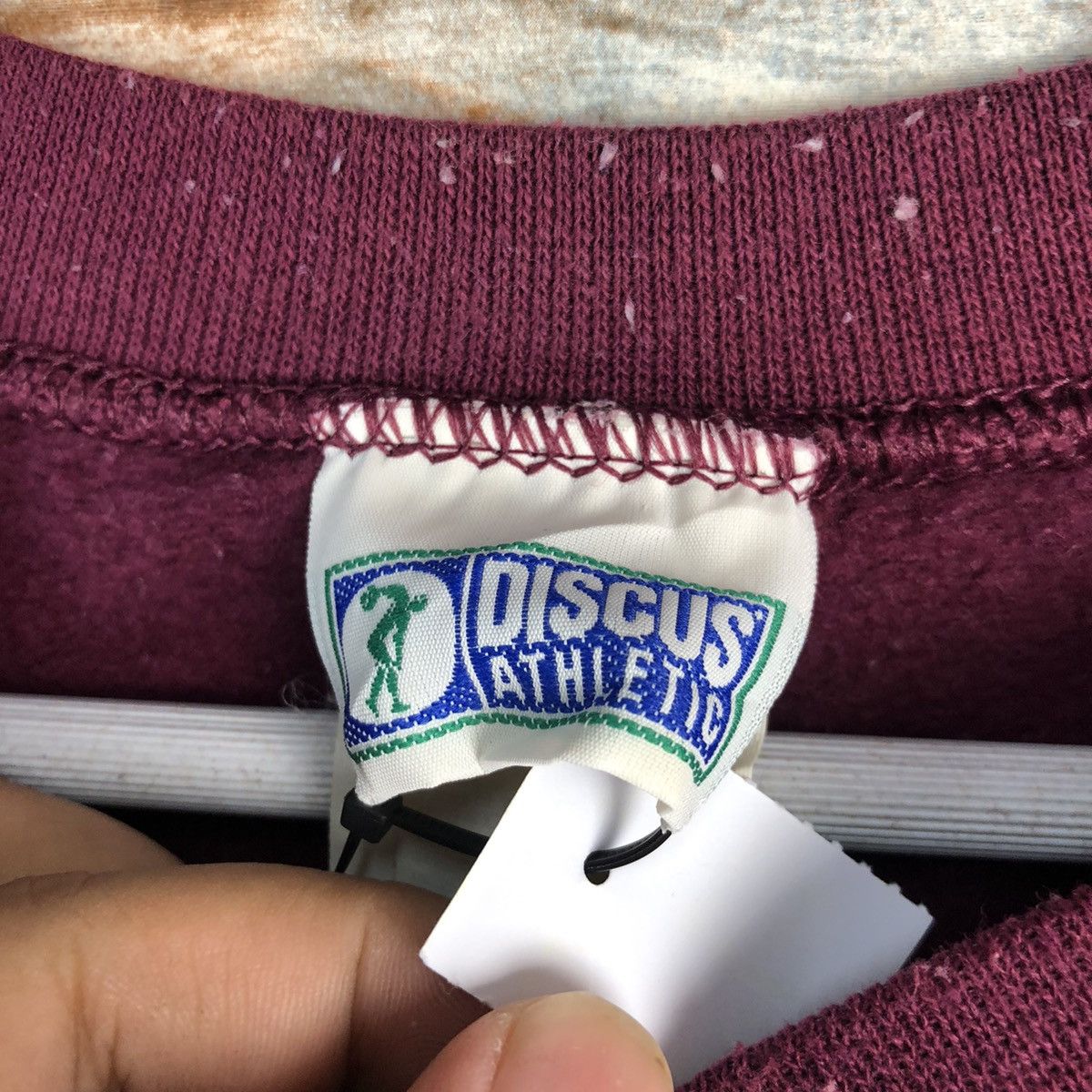 Japanese Brand × Vintage Discuss Athelitic Maroon Sweatshirt #A1915 Size US L / EU 52-54 / 3 - 11 Thumbnail