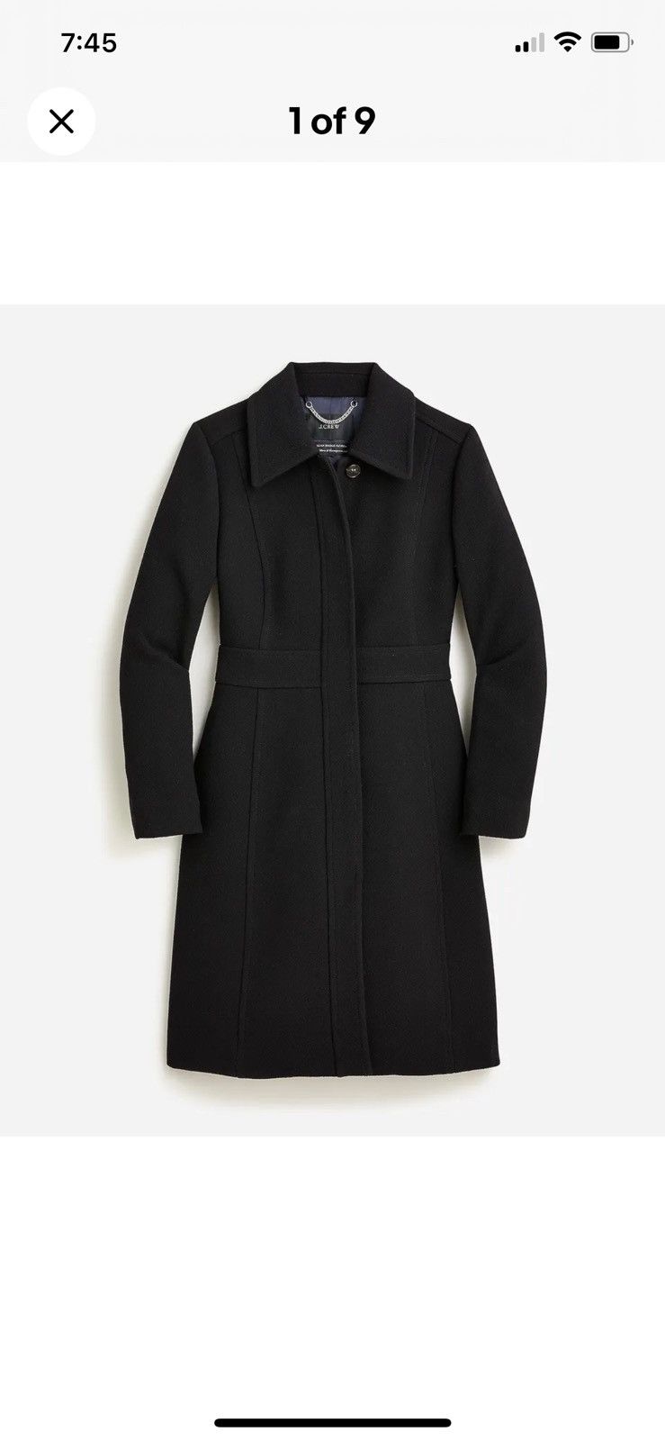 image of J Crew Petite New Lady Day Topcoat In Italian Double-Cloth in Black, Women's (Size Medium)