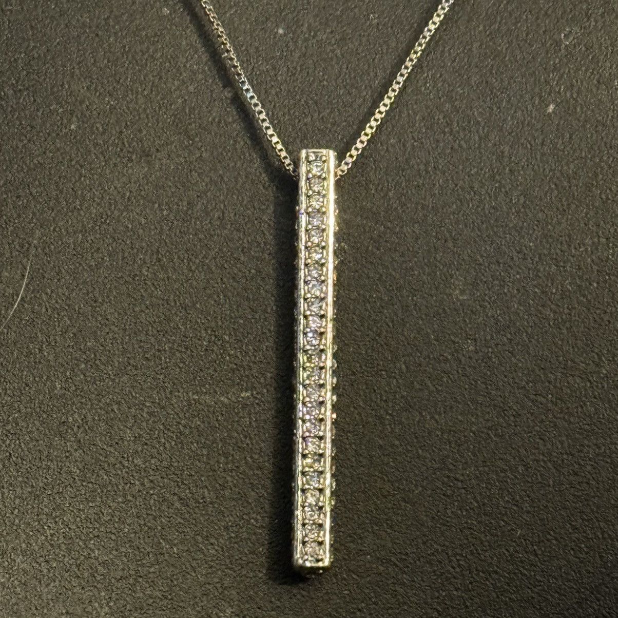 Chicos Chico’s silver tone pave vertical bar pendant necklace Size ONE SIZE - 2 Thumbnail
