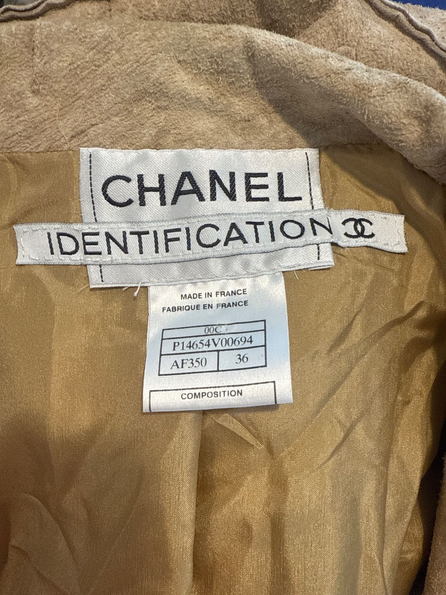 Chanel Chanel Womens Tan Double-Breasted Suede Blazer Size 36 100% Size XS / US 0-2 / IT 36-38 - 4 Thumbnail