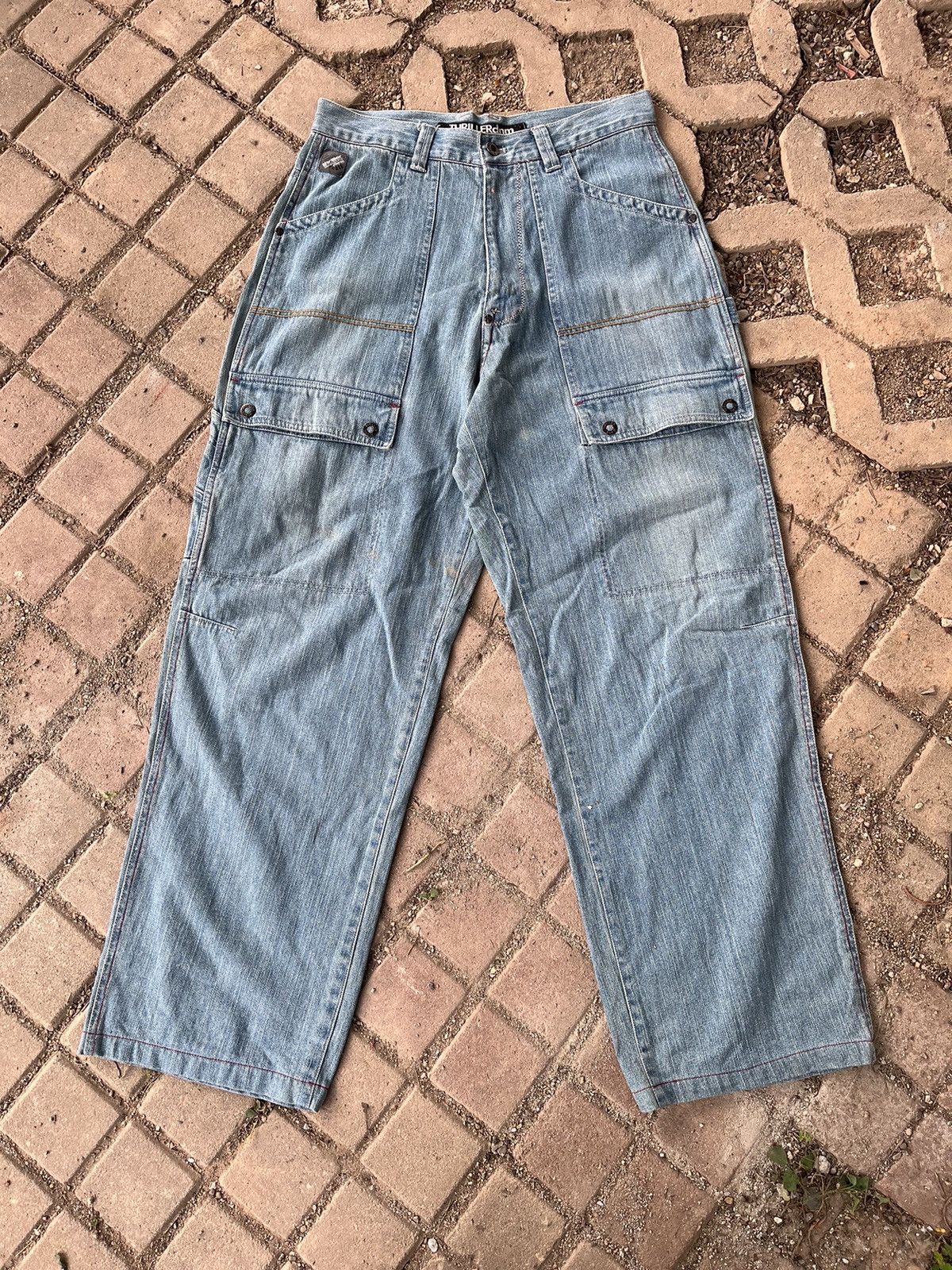 Japanese Brand × Vintage Baggy Jort Thriller Denim Size US 31 - 3 Thumbnail