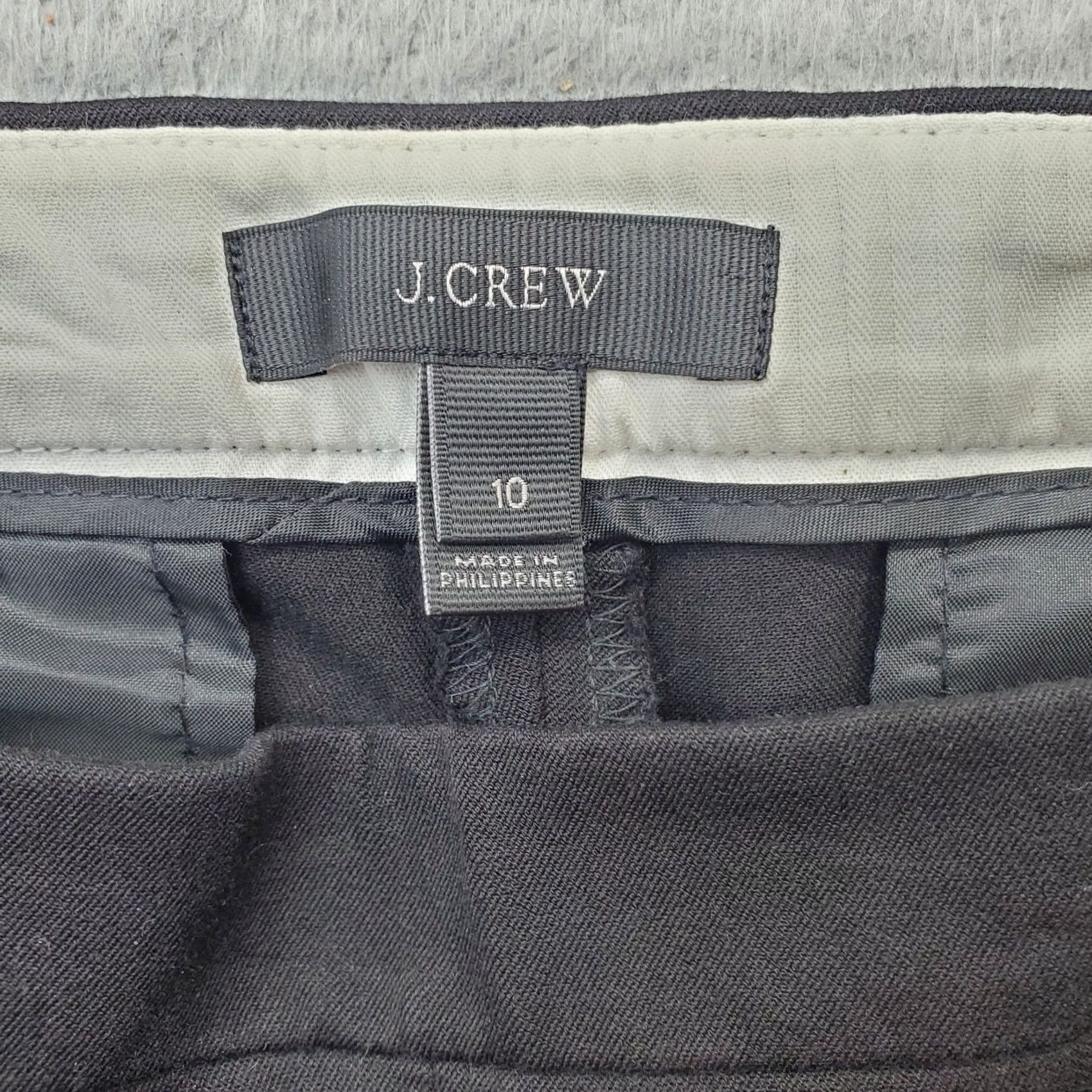 J.Crew J.CREW Ankle Pants Women's 10 Black Regular Flat Front Side Zip Pants Size 32" / US 10 / IT 46 - 7 Thumbnail