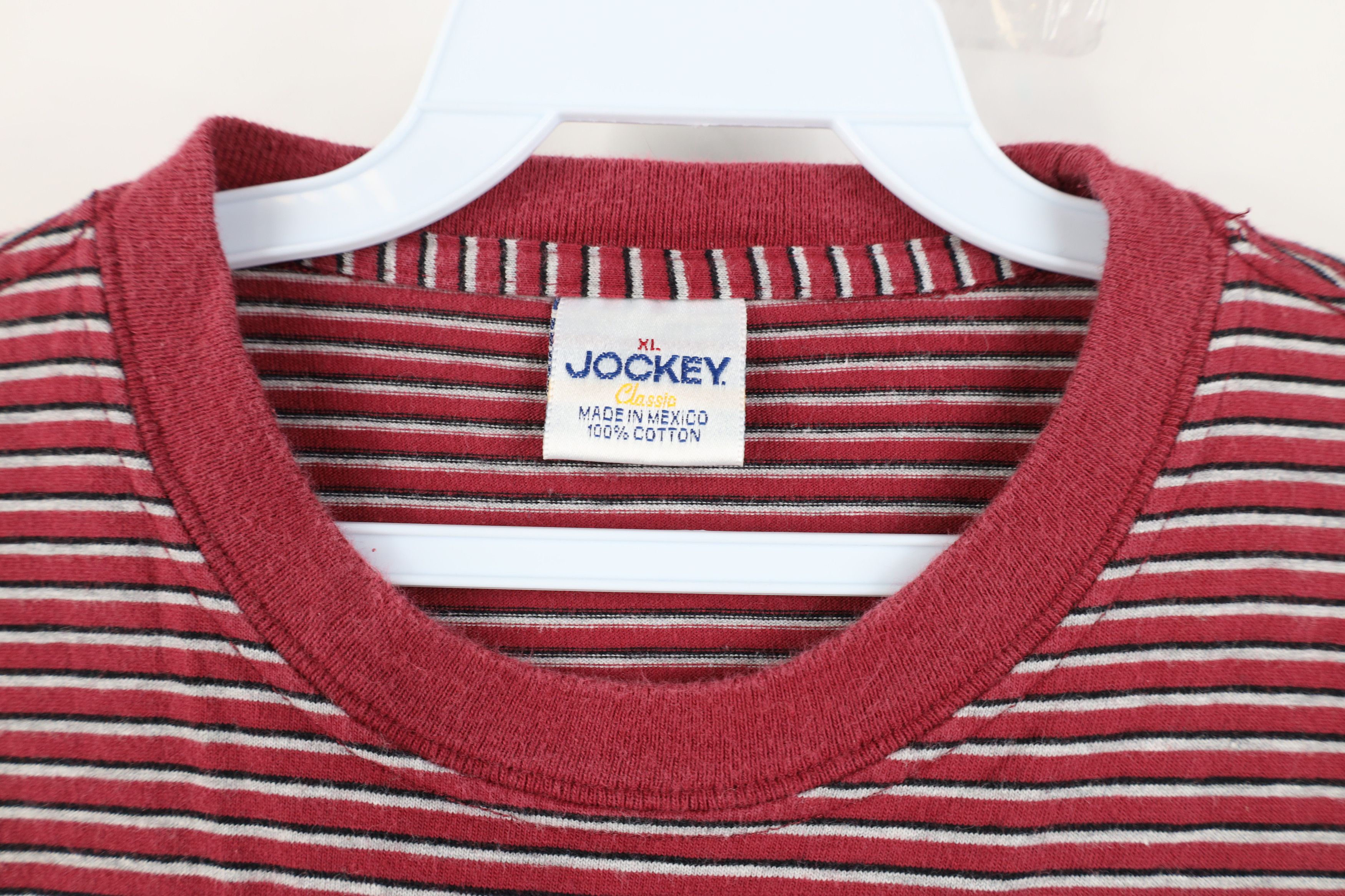 Vintage Vintage 90s Streetwear Heavy Striped Cotton T-Shirt Red Size US XL / EU 56 / 4 - 4 Thumbnail