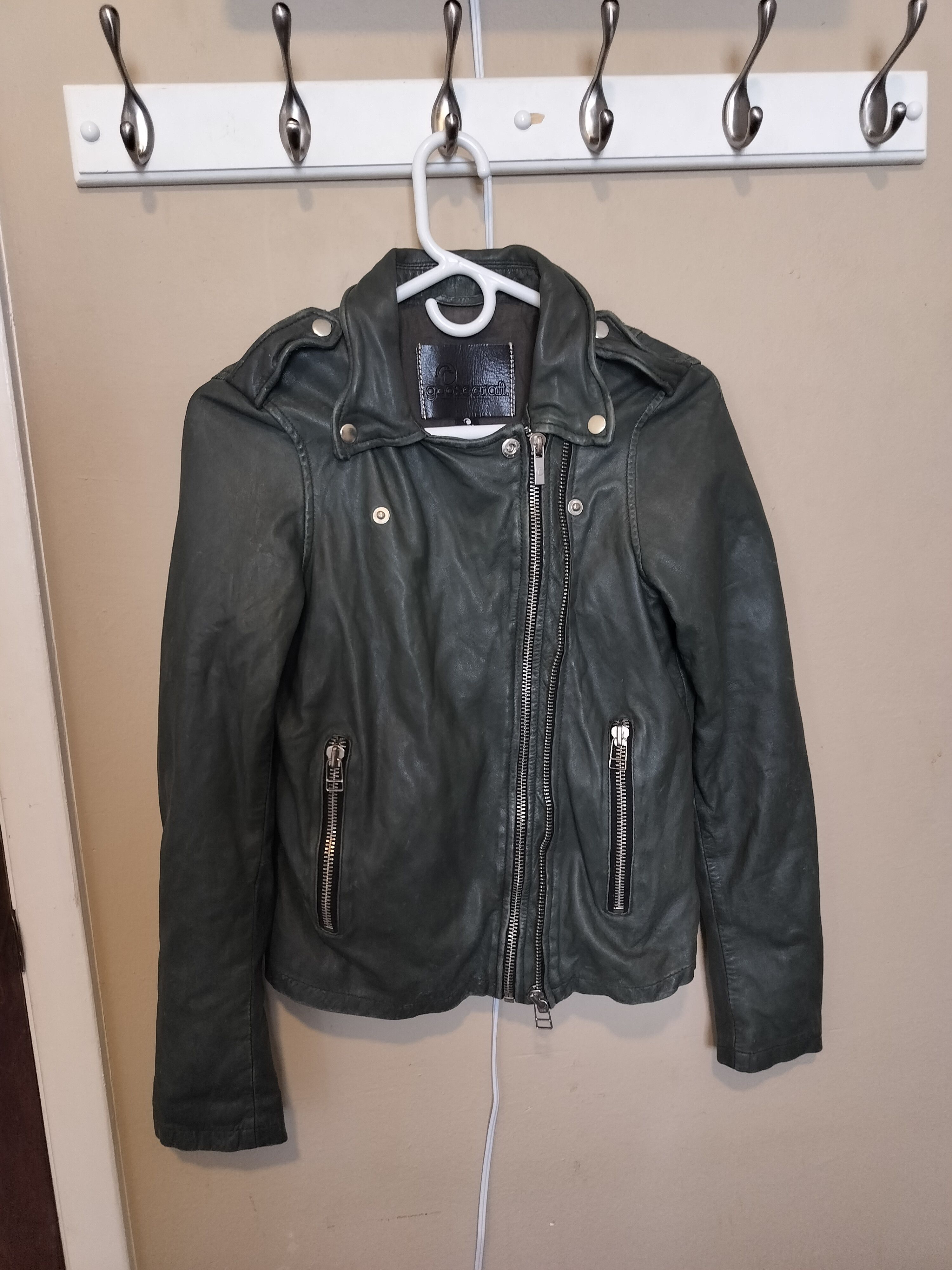 GOOSECRAFT Forest Green Goosecraft Sheep Leather Jacket, Size S Size S / US 4 / IT 40 - 1 Thumbnail