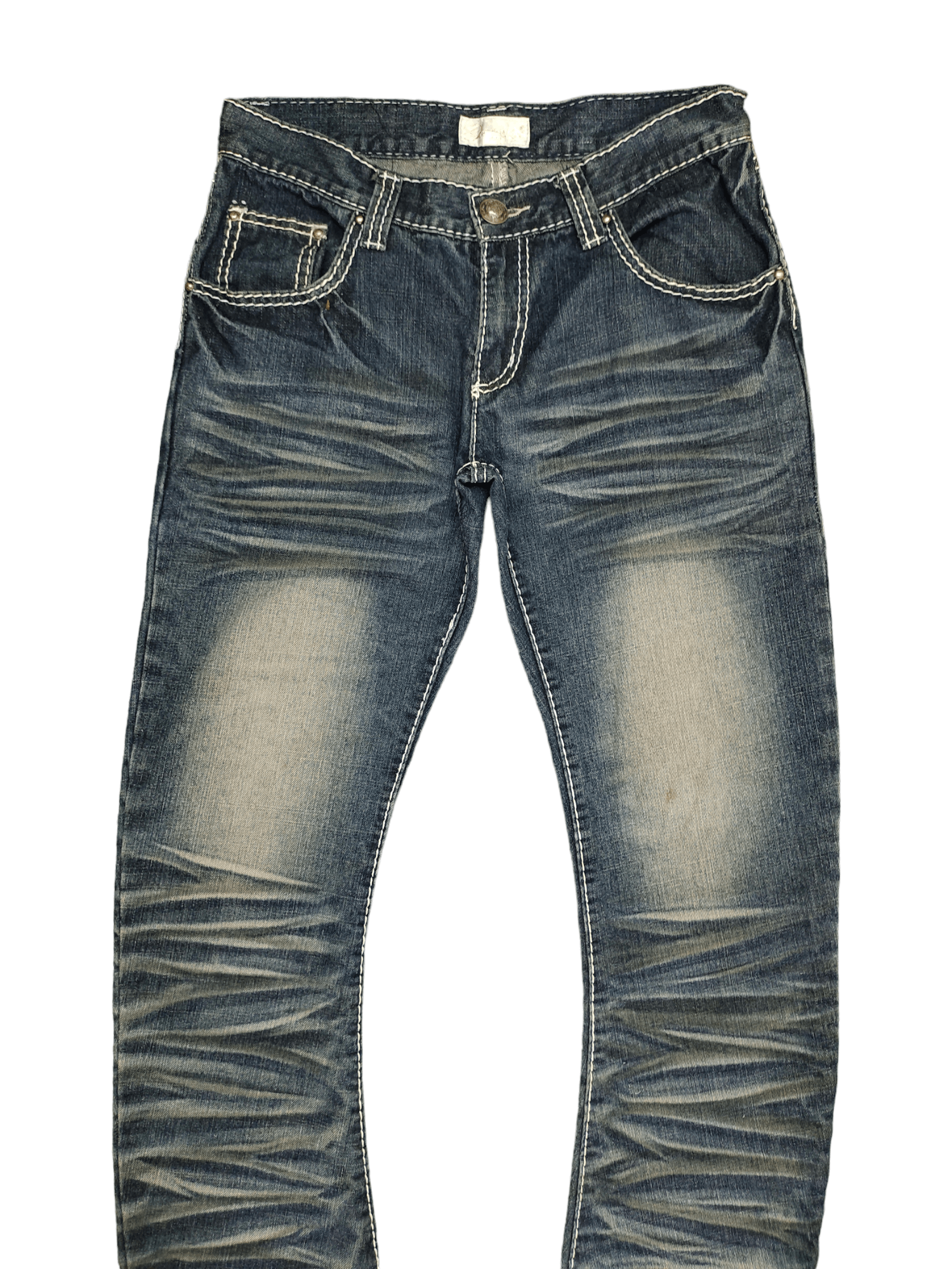 GOSTAR DE FUGA Japanese Brand Growth Amazing Washed Curved Denim Jeans Size US 31 - 2 Thumbnail
