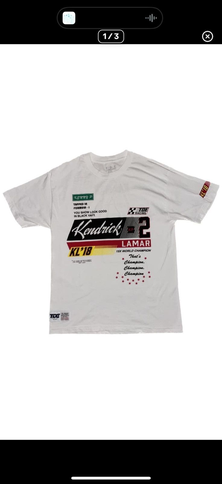 Kendrick Lamar 2018 Kendrick Lamar tour merch tee Size US L / EU 52-54 / 3 - 1 Thumbnail