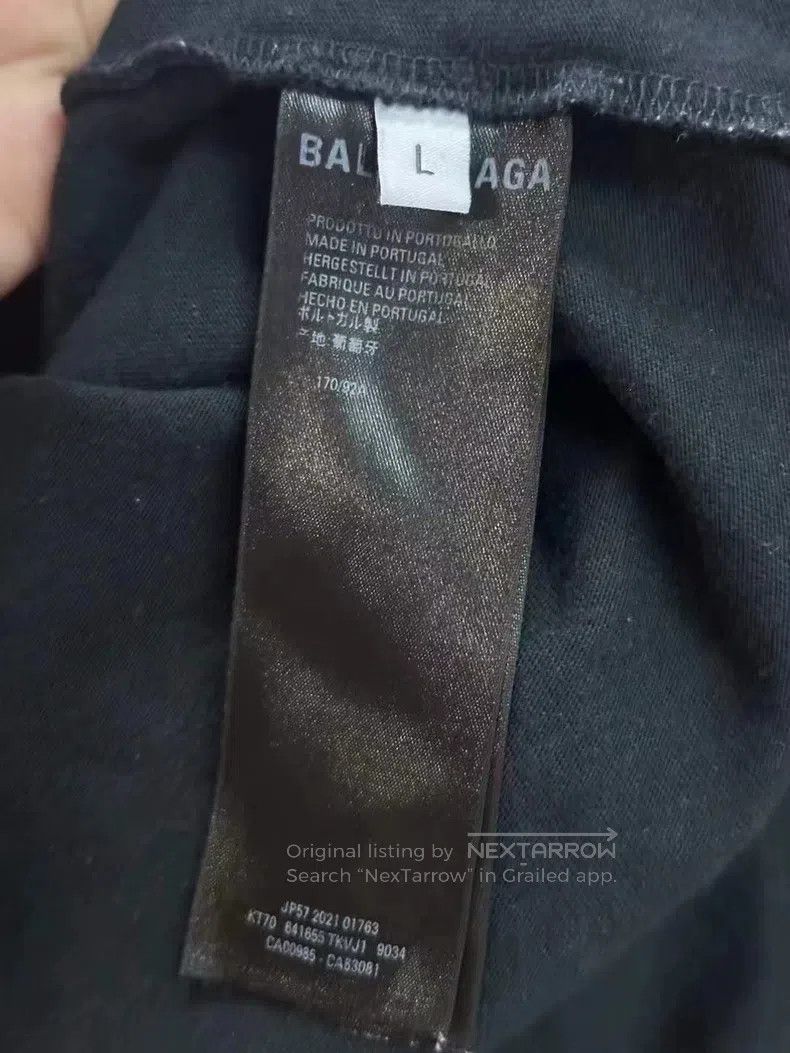 Balenciaga Balenciaga Black Embroidered Coke Wave Logo Short Sleeve Size US L / EU 52-54 / 3 - 4 Thumbnail