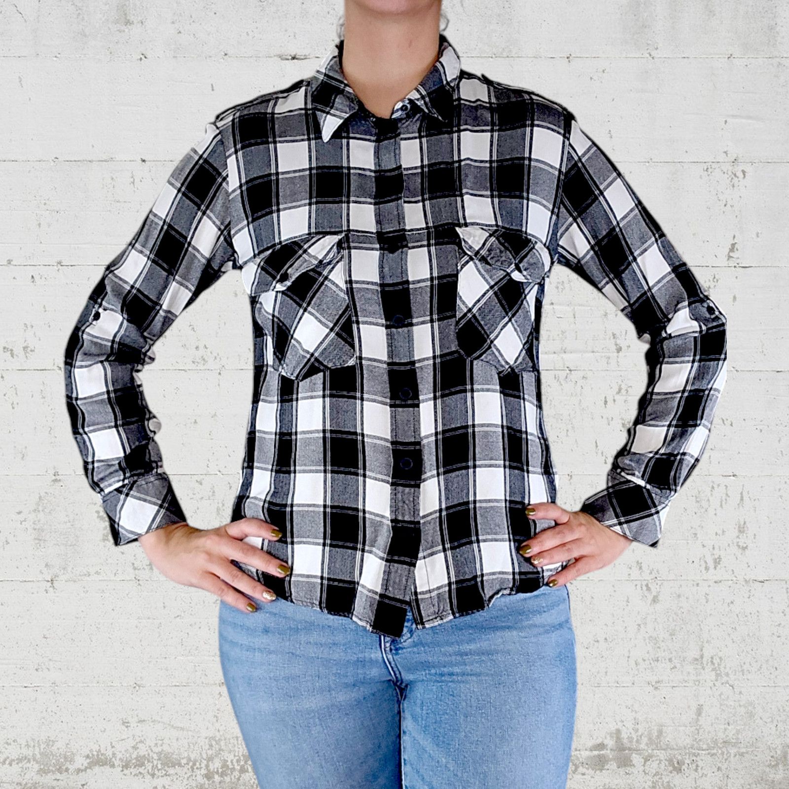 Sanctuary Sanctuary Black Plaid Boyfriend Flannel Size Medium Size M / US 6-8 / IT 42-44 - 14 Thumbnail