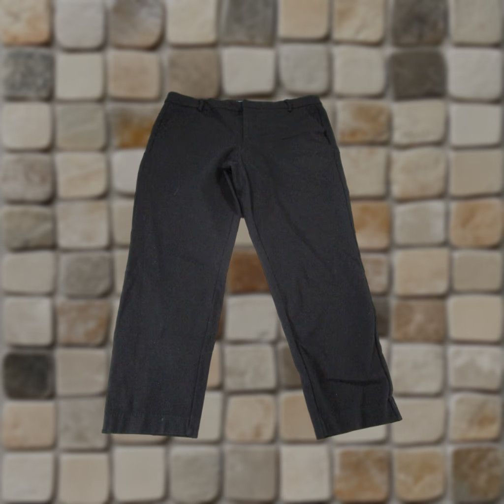 Vintage VINTAGE Liverpool Women's Pants Slim Fit Ankle Stretch Black 14 Skinny Knit 90s Women's Size 36" / US 14 / IT 50 - 1 Thumbnail