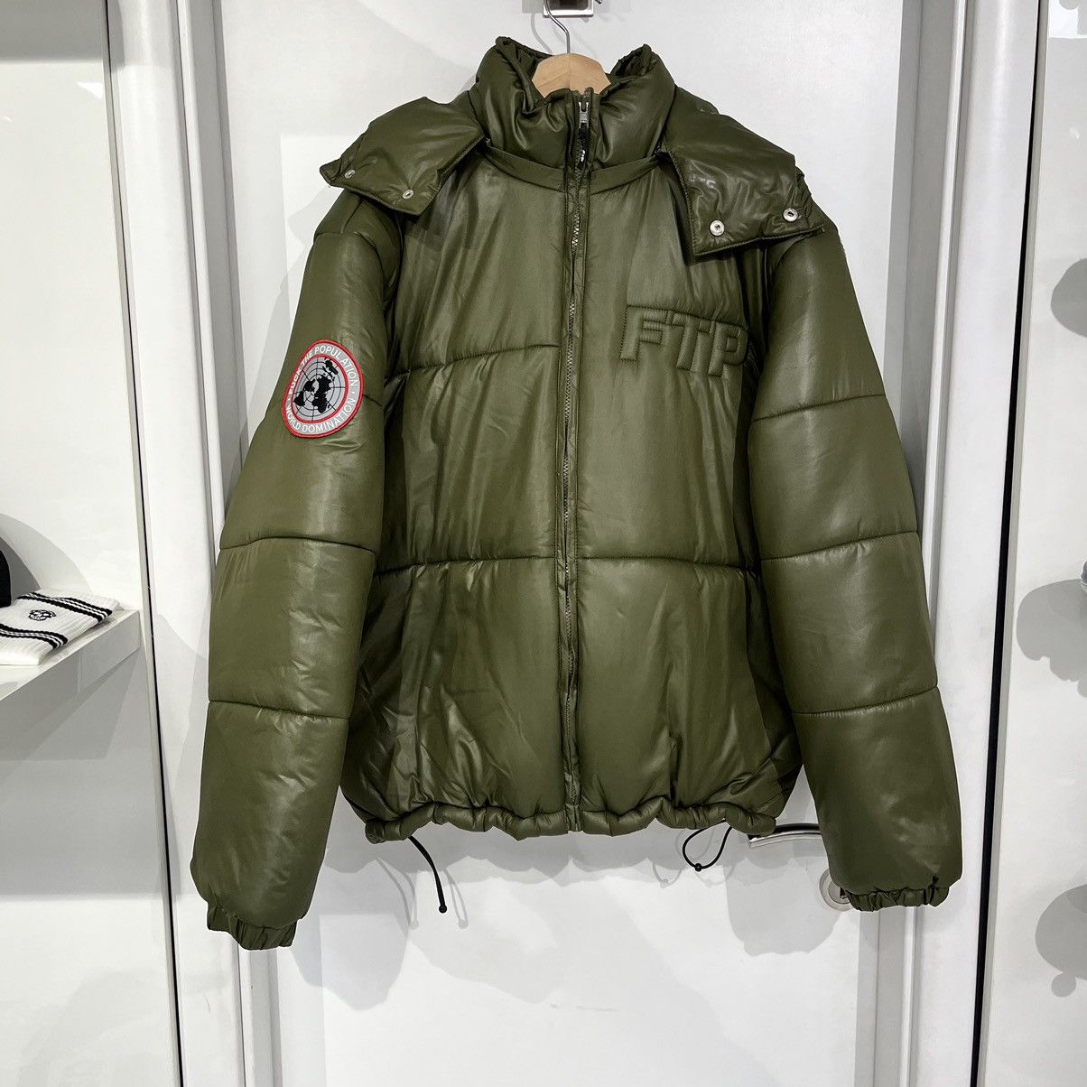 Fuck The Population FTP World Domination Puffer Jacket Olive | Grailed