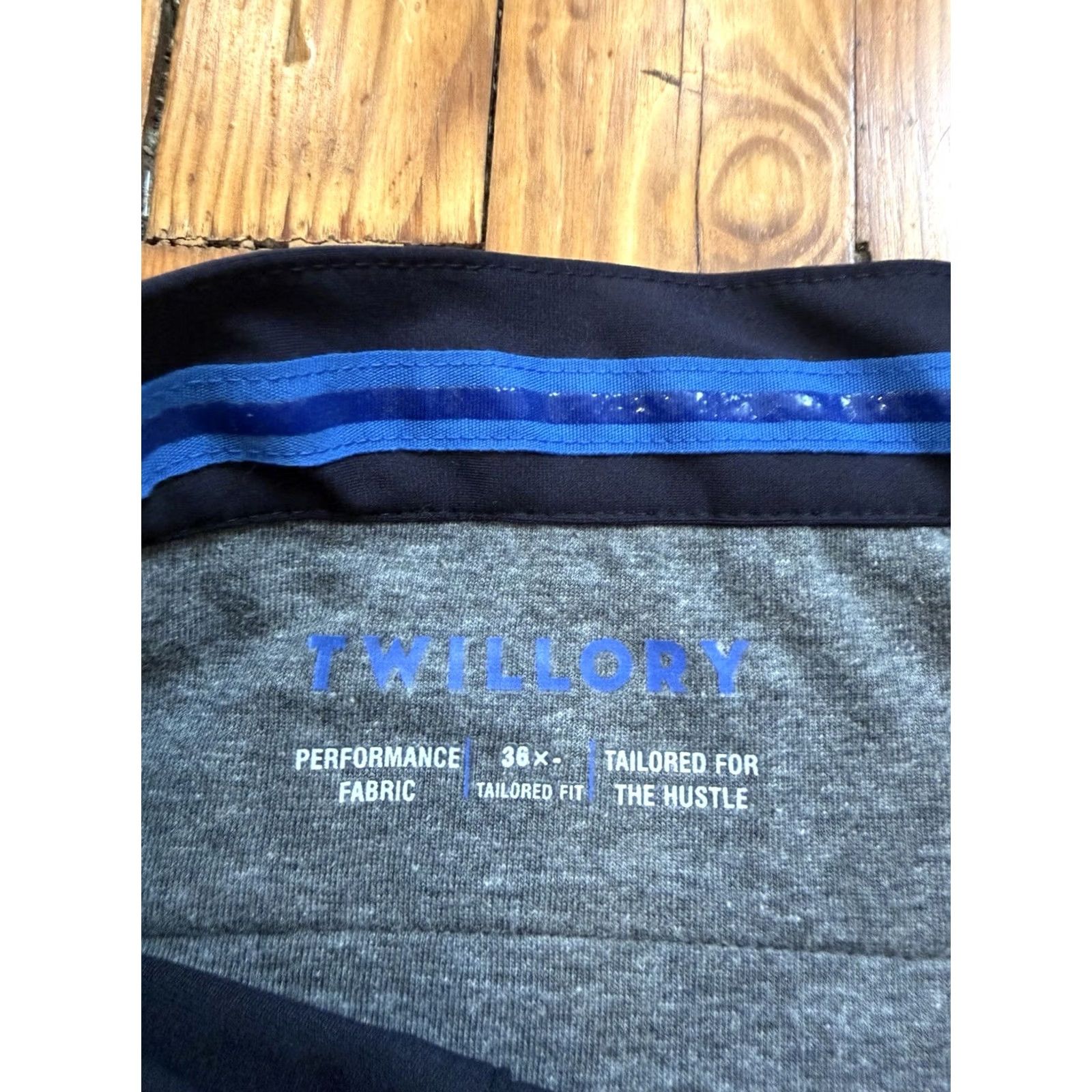 Vintage Twillory Mens Pants Blue Slim Performance Microfiber Dress Pants 36 Unfinished Travel Size US 36 / EU 52 - 3 Thumbnail