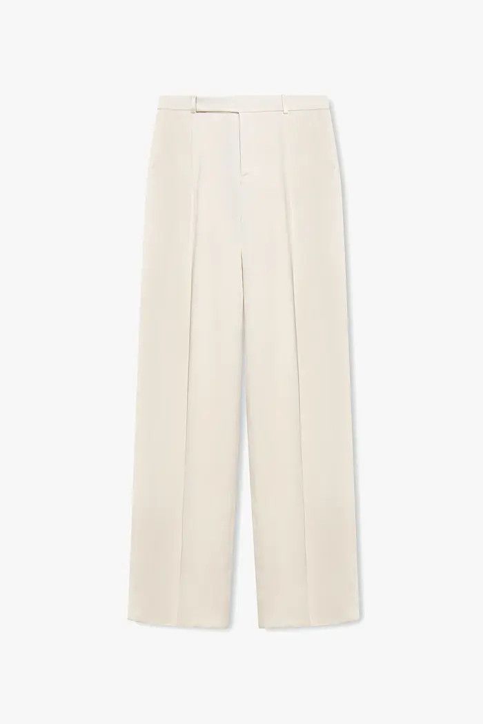 Saint Laurent Paris o1bcso1str1124 Flared Pants In Crepe Satin in White Size US 34 / EU 50 - 1 Preview