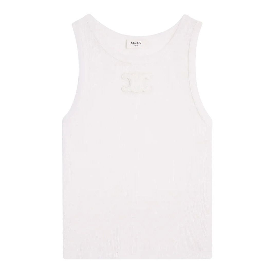 CELINE $790 Off White Tank Top New & Authentic (Women's size