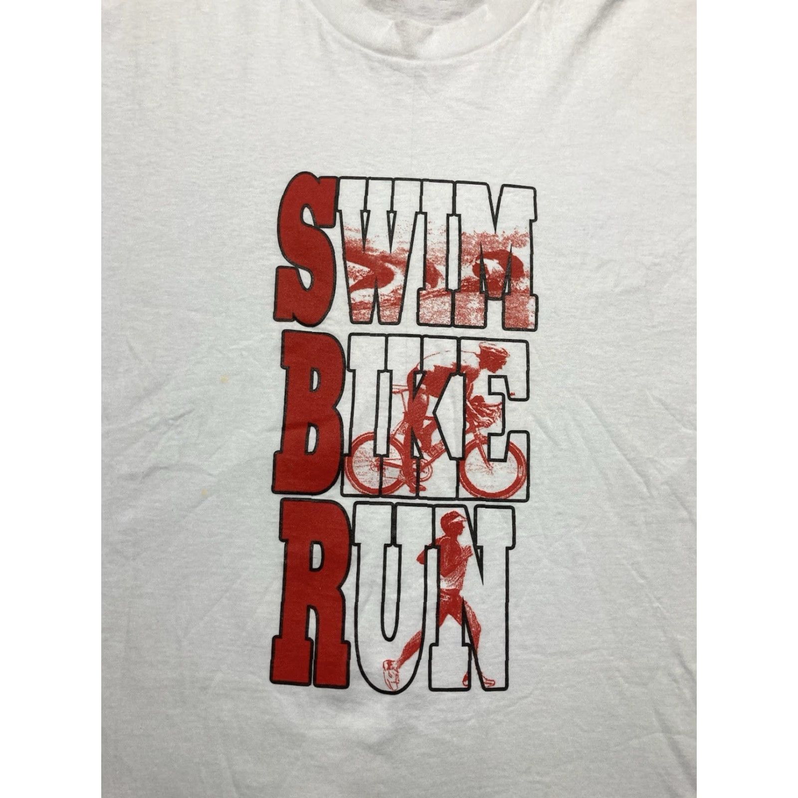 Hanes VINTAGE 90s Hanes XL T-Shirt Men White Graphic 90s Active Swim Bike Run Exercise Single Stitch Size US XL / EU 56 / 4 - 2 Thumbnail