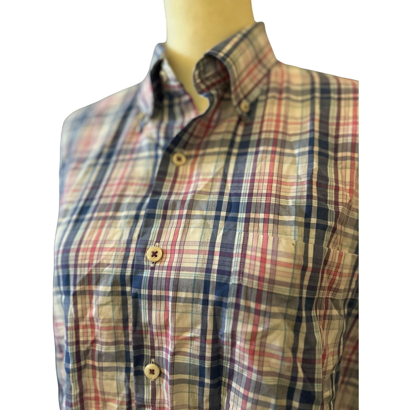 Peter Millar Peter Millar Men's 100% Cotton Casual Button-Up Plaid Large Size US L / EU 52-54 / 3 - 2 Thumbnail