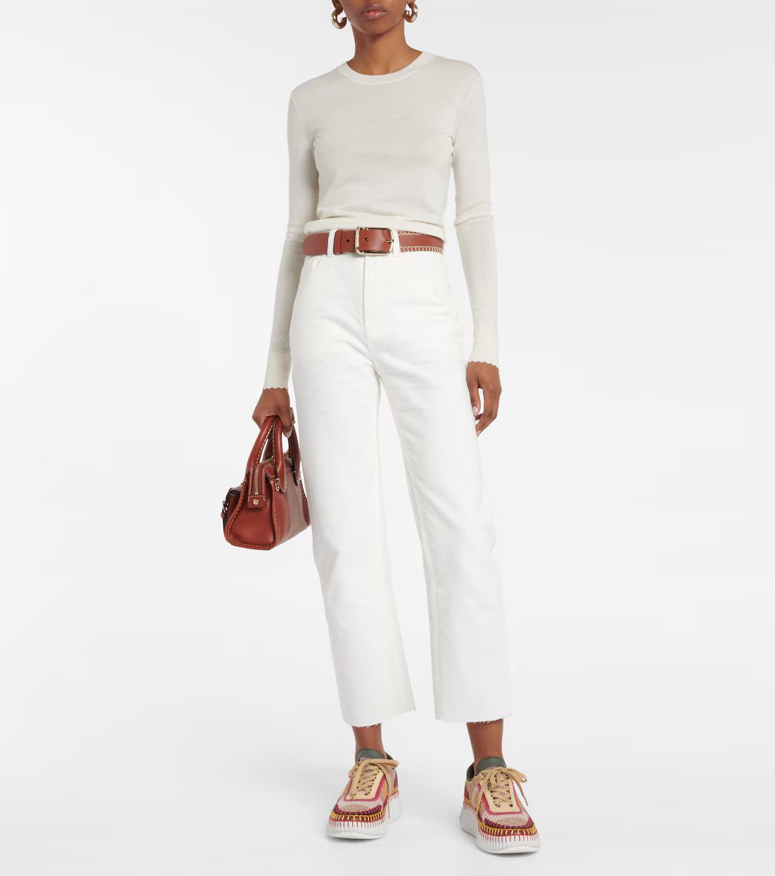 Chloe o1y0825 Bootcut Jeans in White Size 26" / US 2 / IT 38 - 6 Thumbnail