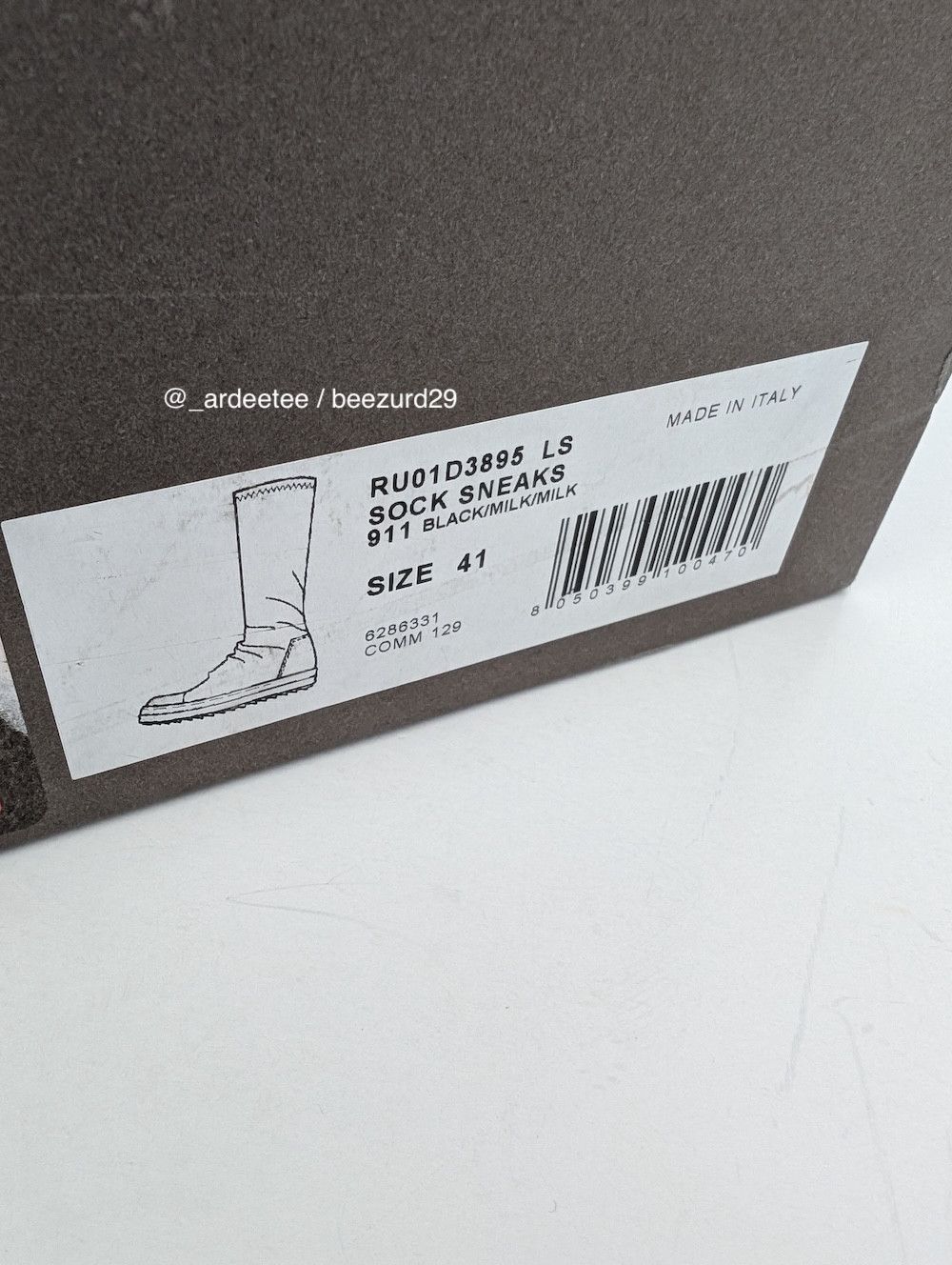 Rick Owens *NEW* SS24 BLACK LEATHER SOCK RAMONES SNEAKERS 41 Size US 8 / EU 41 - 10 Thumbnail
