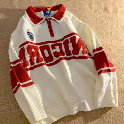 Individualized Shirts Harajuku Vintage Cute Bear Letter Print Polo Shirt Size US XXL / EU 58 / 5 - 1 Thumbnail
