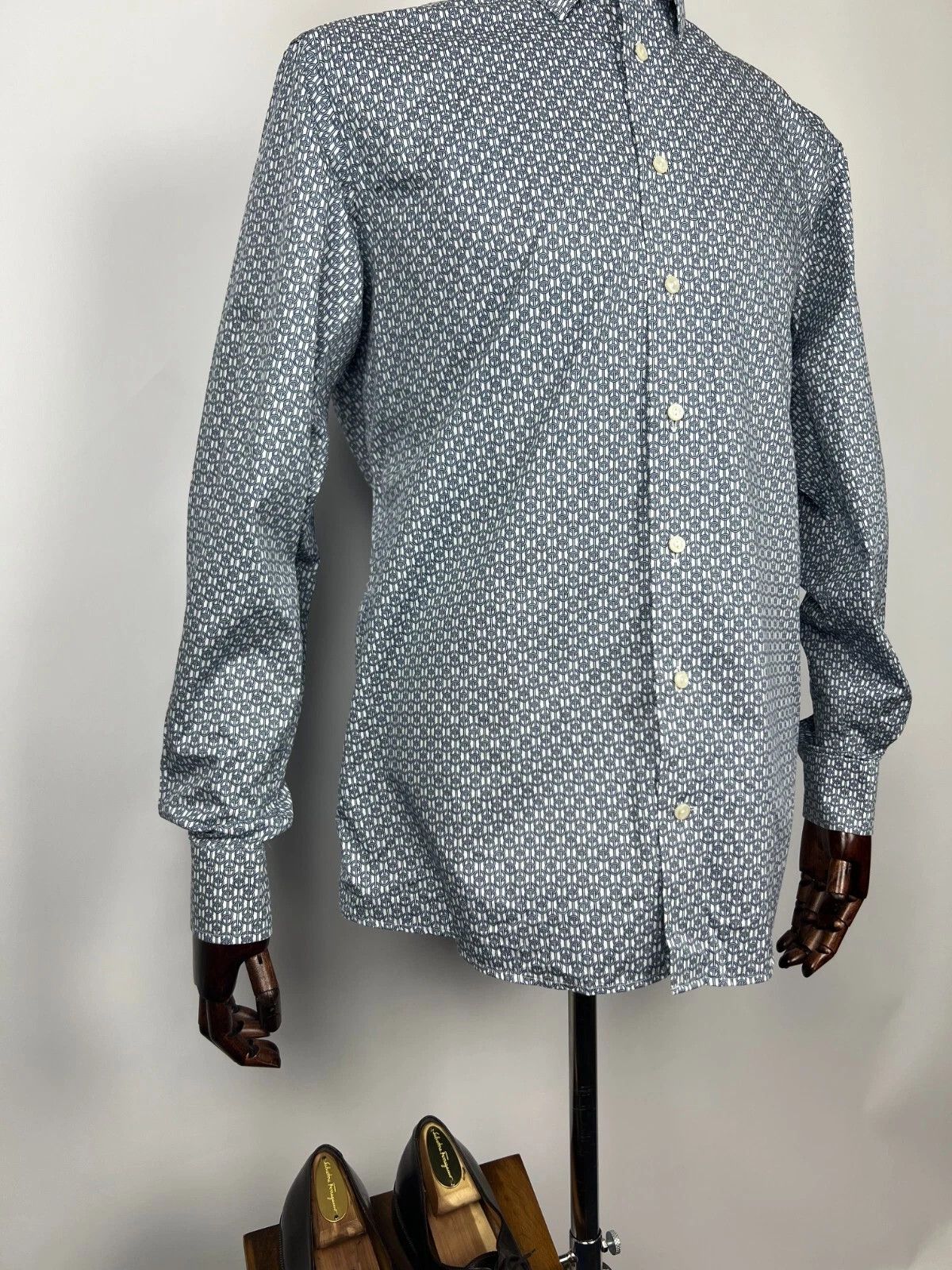 Eton Eton Contemporary Shirt Long Sleeve Blue White Abstract Size US XL / EU 56 / 4 - 3 Thumbnail