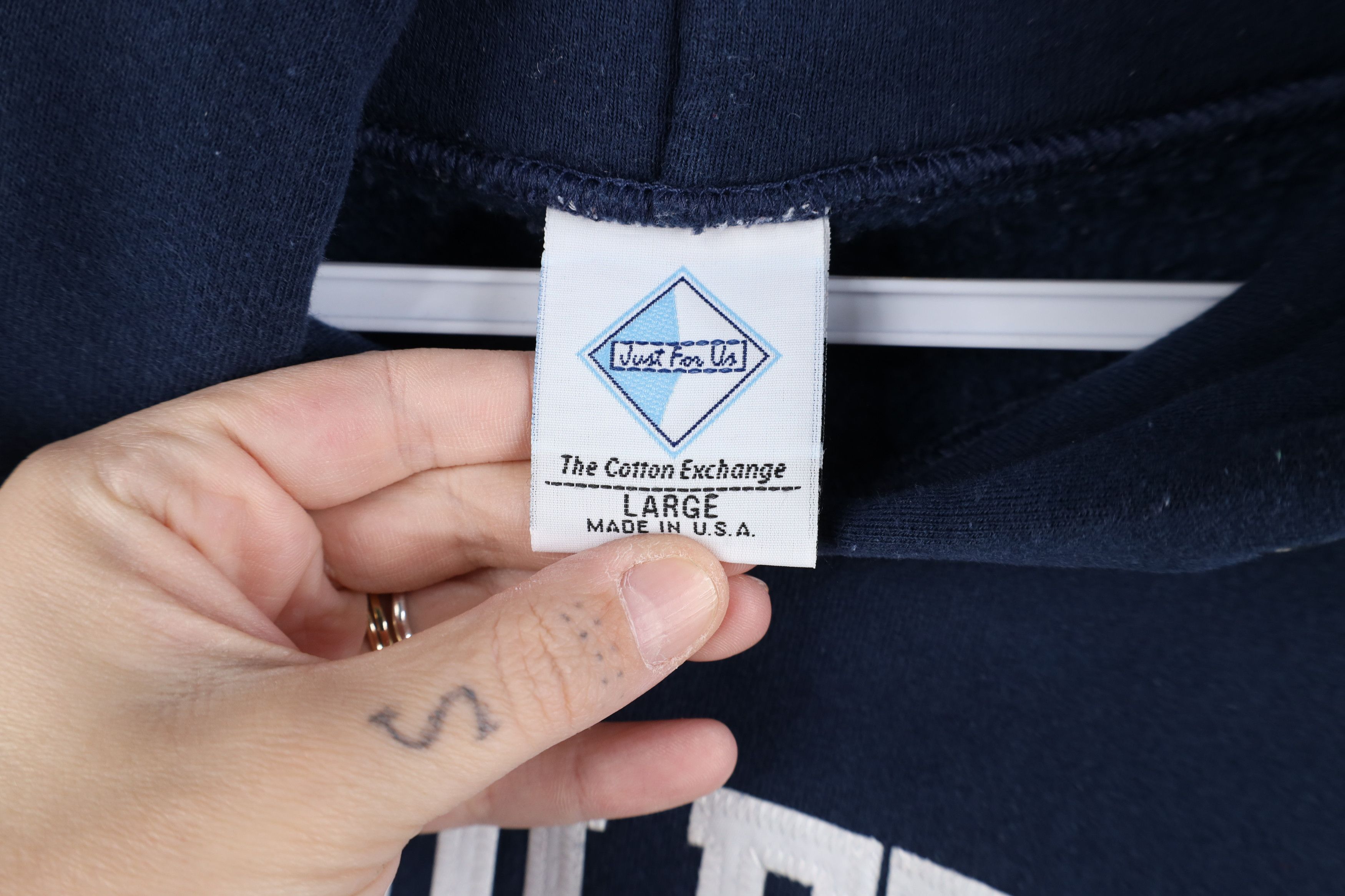 Vintage Vintage 90s University of Toledo Hoodie Sweatshirt Blue USA Size L / US 10 / IT 46 - 6 Thumbnail