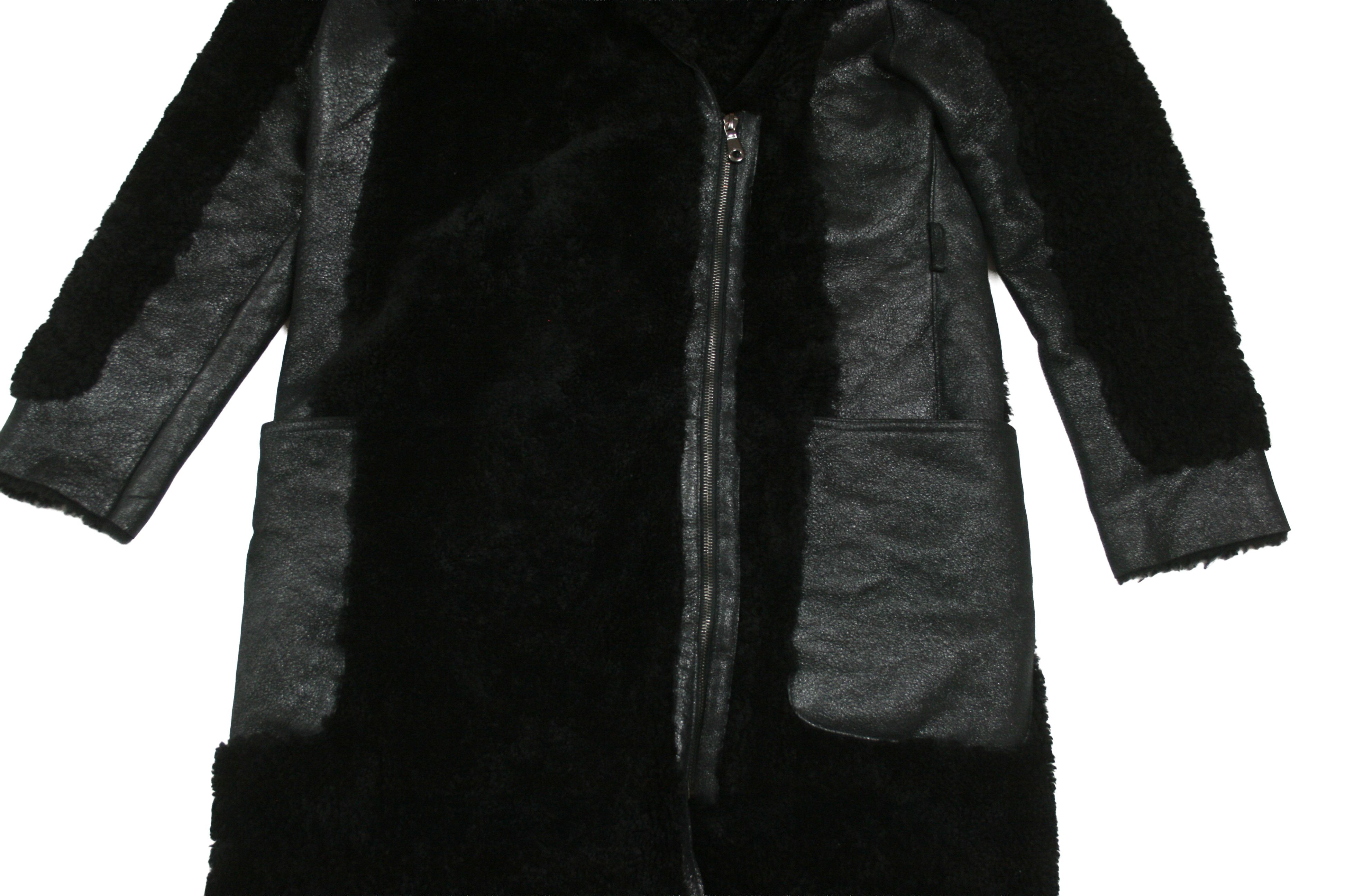 Mulberry Sheepskin Leather Sheerling Overcoat Size S / US 4 / IT 40 - 4 Thumbnail