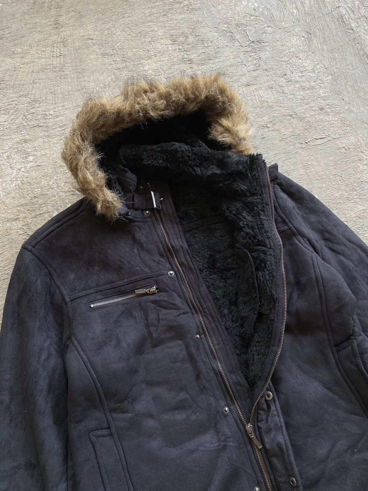 14th Addiction 2000s Nota Bene - Apocalypse Style Suede Fur Hoodie Jacket Size US L / EU 52-54 / 3 - 4 Thumbnail