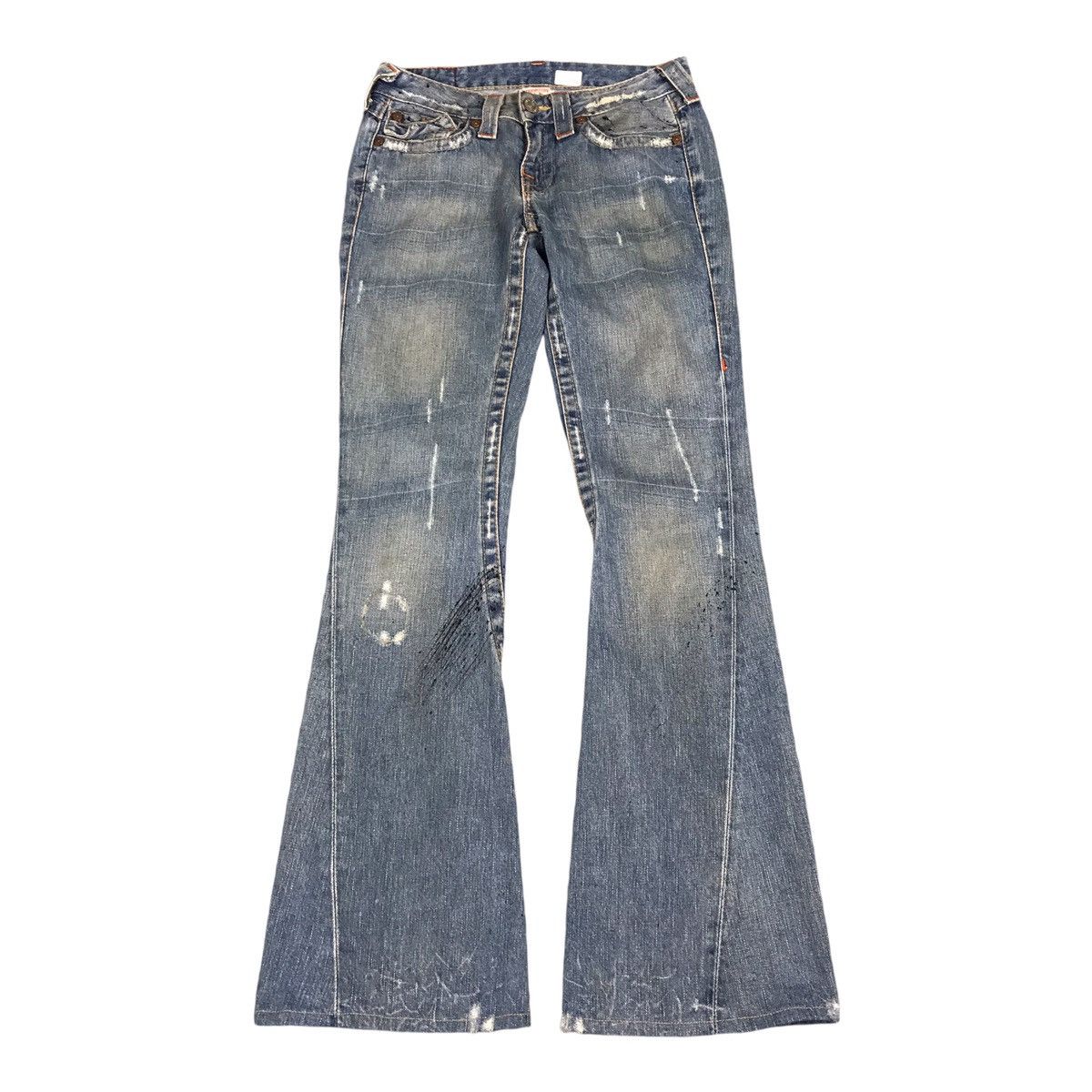 Japanese Brand FLARE TRUE RELIGION BOOT CUT DENIM DISTRESSED DENIM PANTS Size 26" / US 2 / IT 38 - 1 Thumbnail