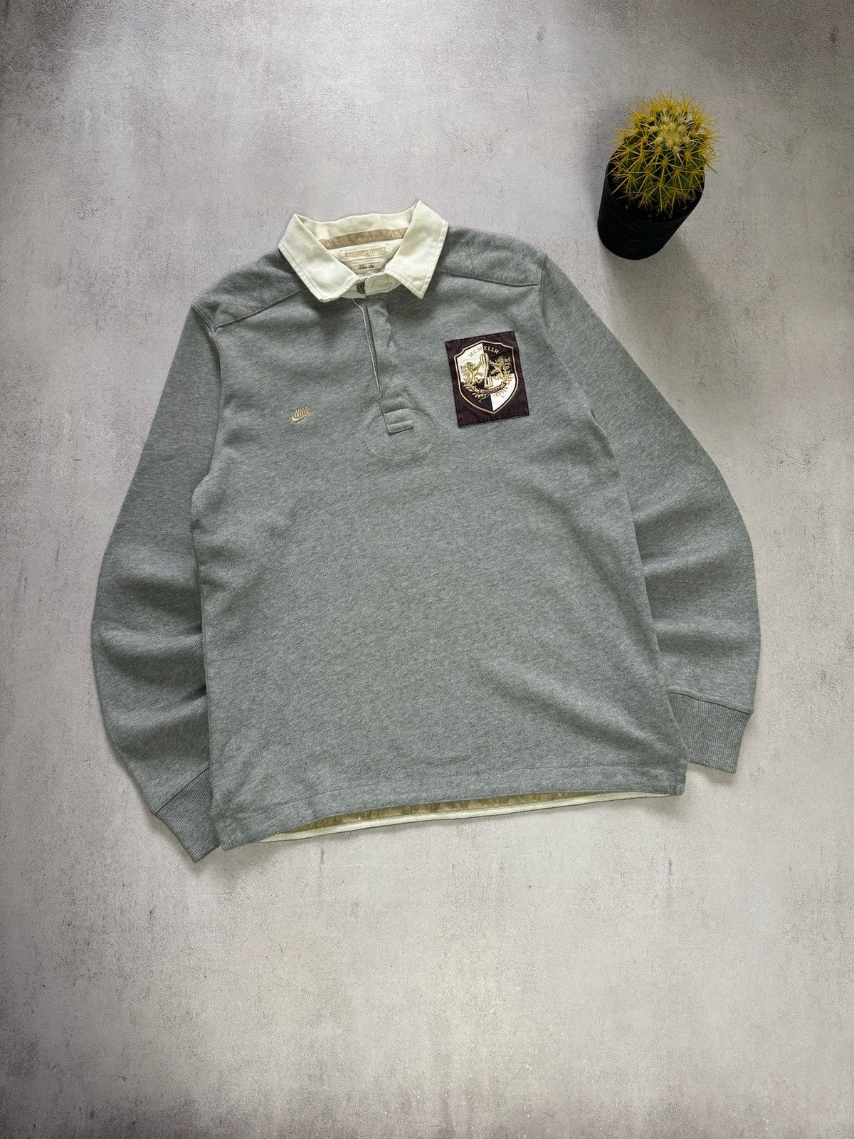 Nike × Vintage Vintage Nike Rugby Polo Sweatshirt Big Logo Chief Keef 90s Size US L / EU 52-54 / 3 - 1 Thumbnail