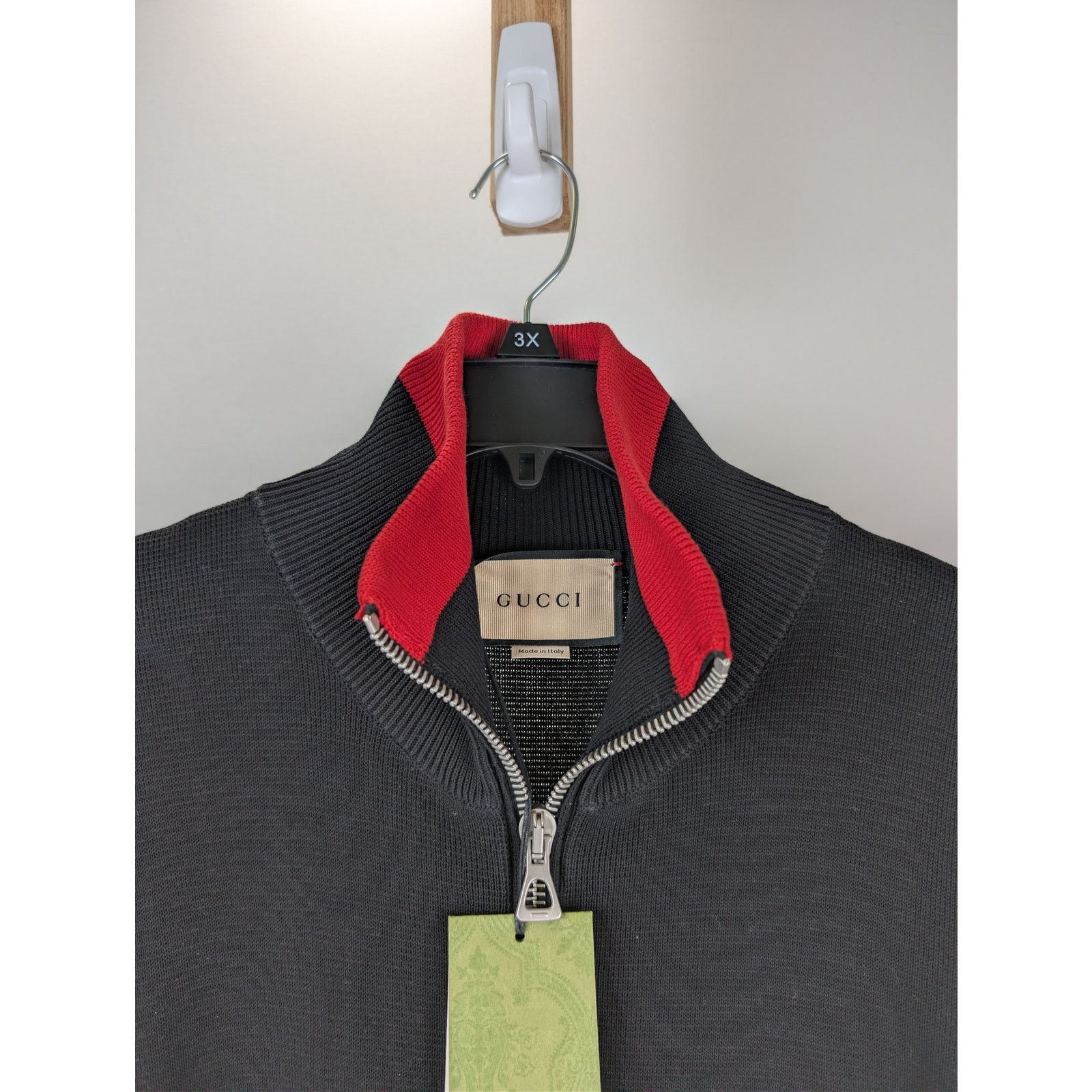 Gucci o1rshd1 Cotton Long Sleeve Bomber Jacket in Black/Red Size US XL / EU 56 / 4 - 9 Thumbnail