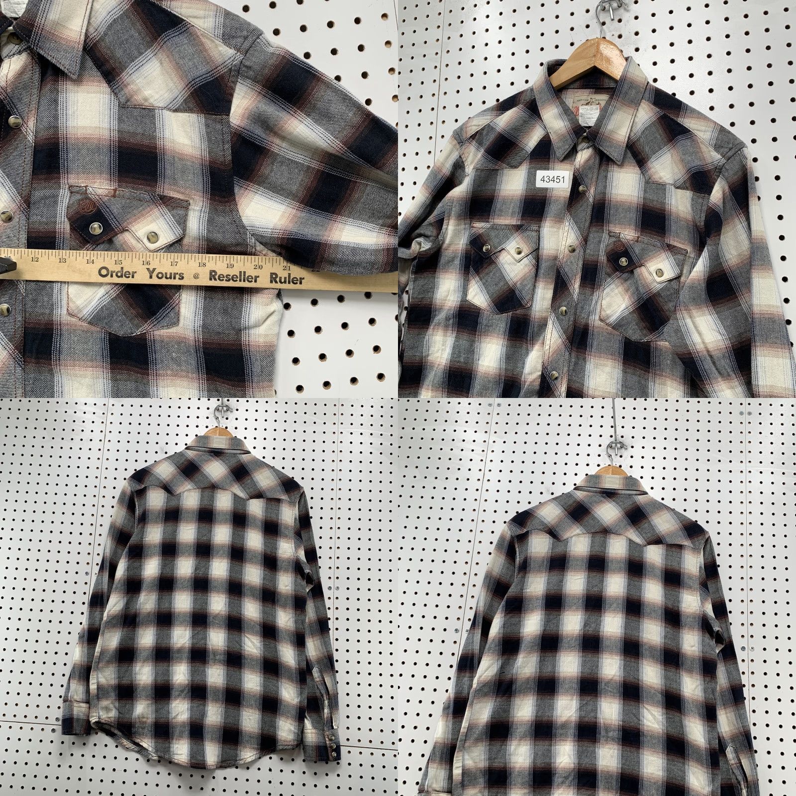 Wrangler VINTAGE Wrangler Cowboys Plaid Button-Up Shirt Mens M Medium Black Western 90s Size US M / EU 48-50 / 2 - 8 Thumbnail