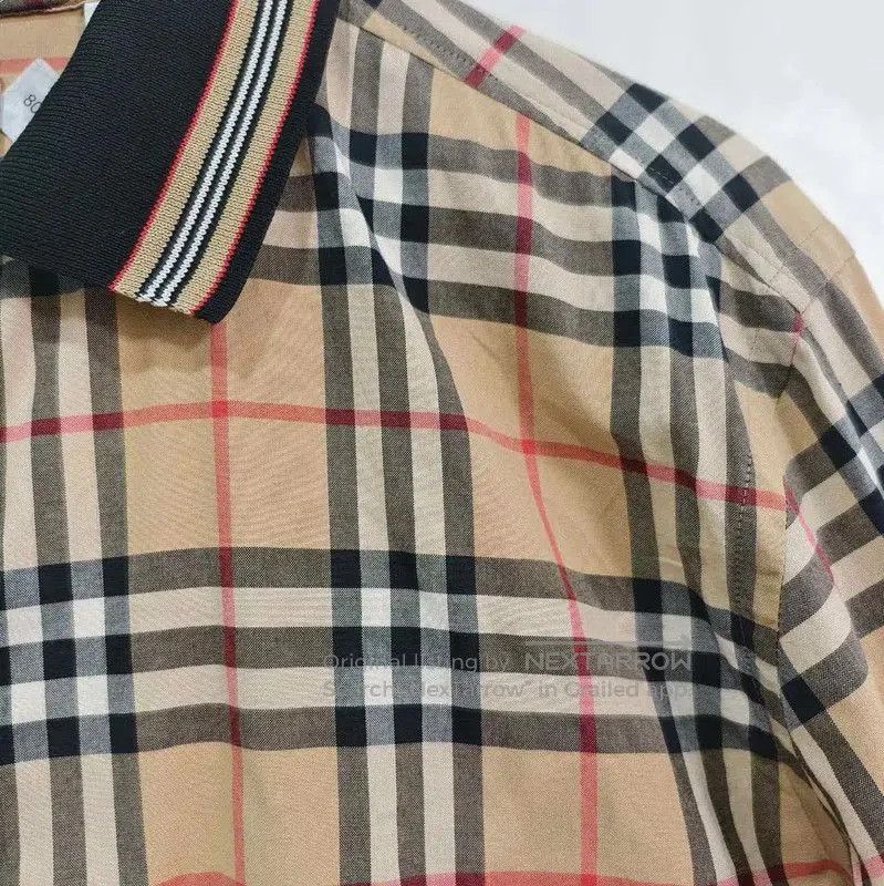 Burberry Burberry Long Sleeve Khaki Shirt with Rainbow Collar. Size US XL / EU 56 / 4 - 4 Thumbnail