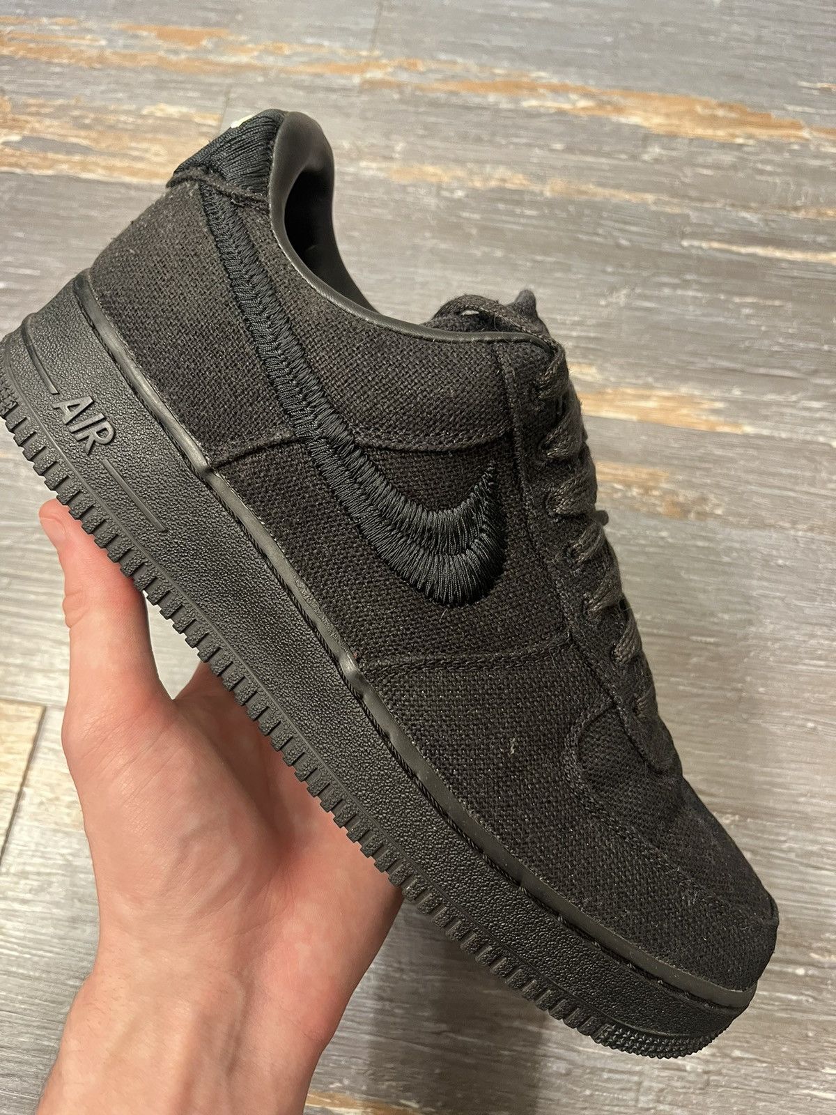 image of Nike x Stussy Black Stussy Air Force 1 Shoes, Men's (Size 10.5)