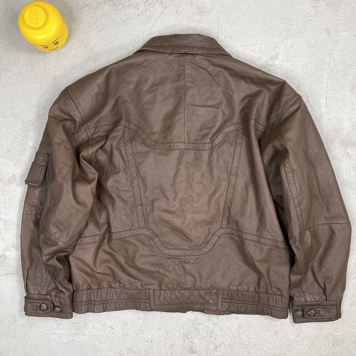 Vintage Real leather jacket vintage brown faded washed archive Size US L / EU 52-54 / 3 - 9 Thumbnail