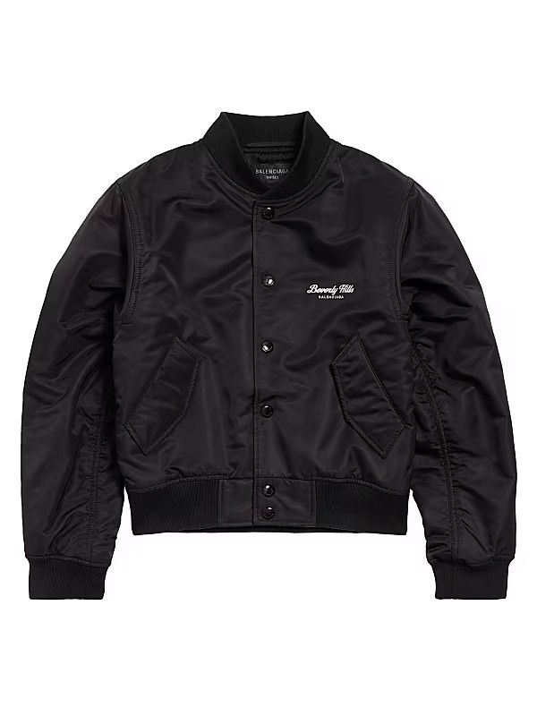 Balenciaga o1tr1nto0226 Beverly Hills Shrunk Varsity Jacket in Black Size XL / US 12-14 / IT 48-50 - 1 Thumbnail